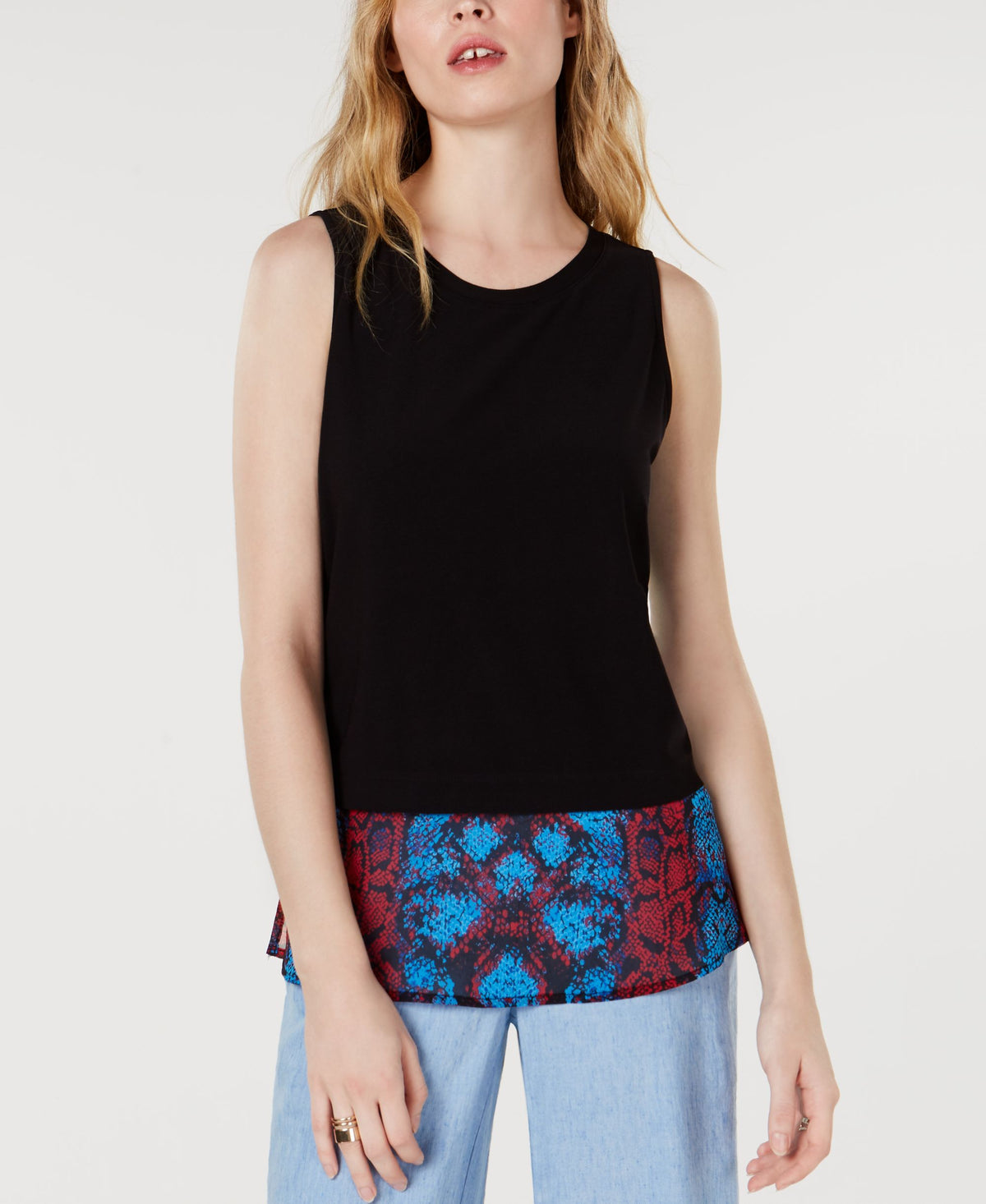 Printed Hem Tank Top