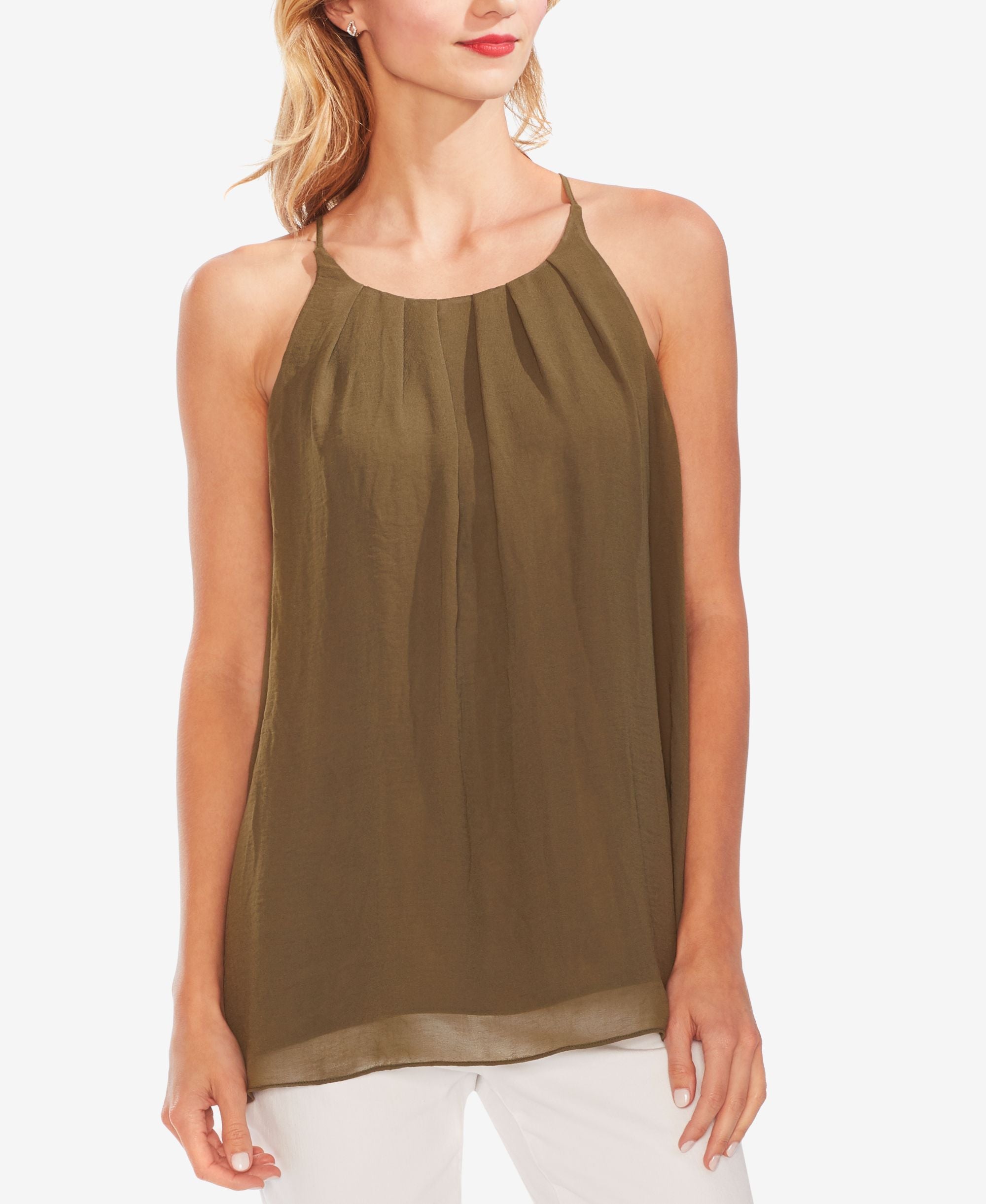 Vince Camuto Pleat Front Rumple Chiffon Top