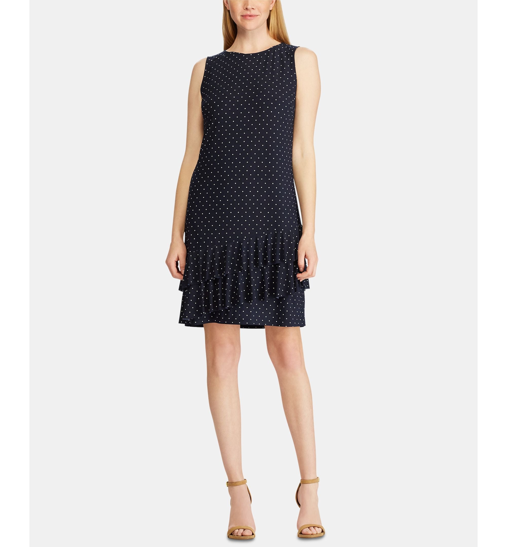 Polka Dot-Print Tiered Ruffle Dress