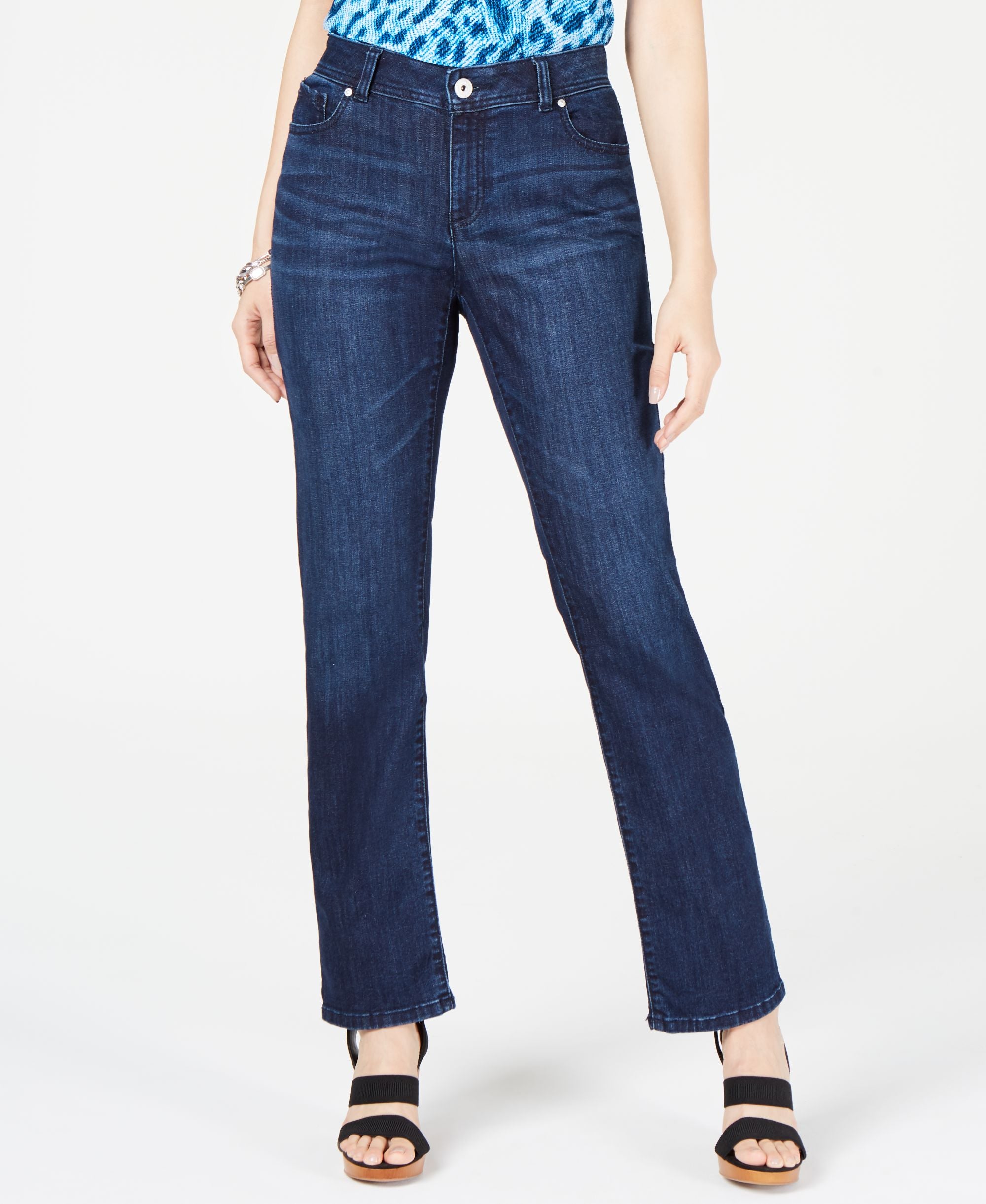 INC Curvy Five-Pocket Straight-Leg Jeans