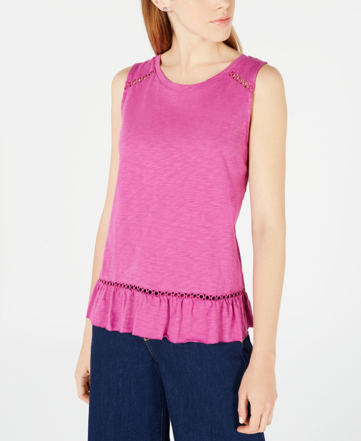 Ruffled Cross-Over Back Top