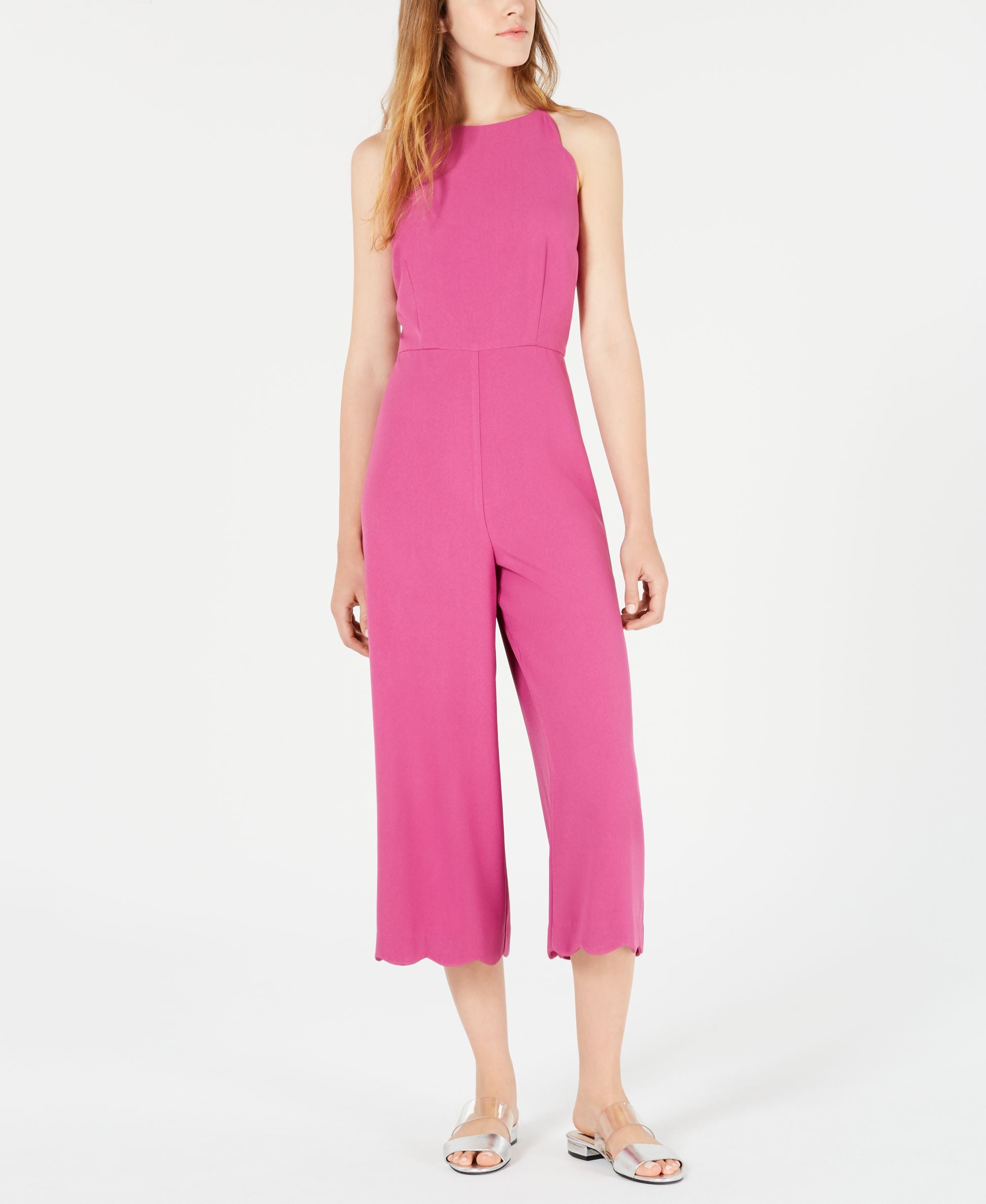 Maison Jules Scalloped Halter Jumpsuit