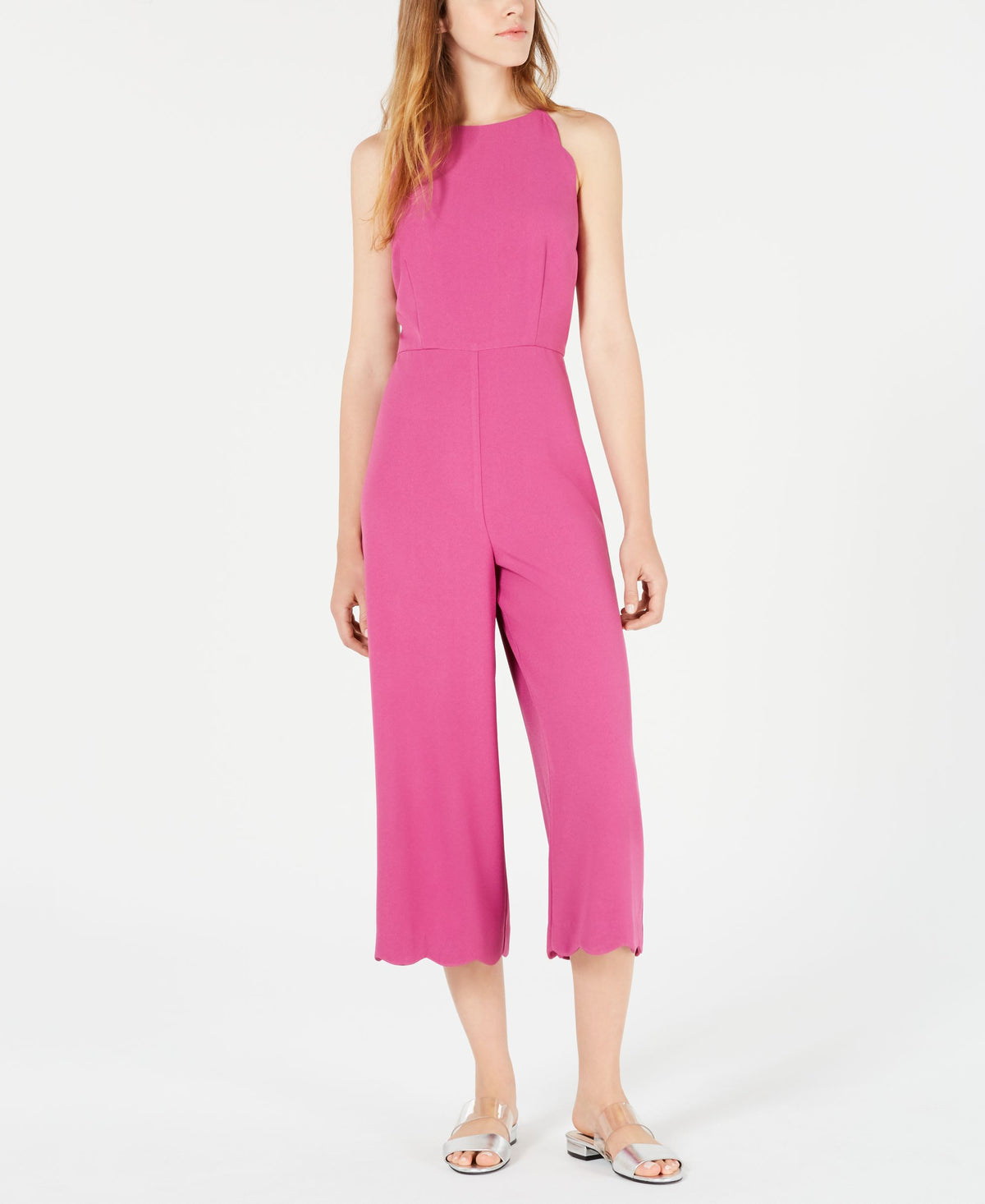 Maison Jules Scalloped Halter Jumpsuit