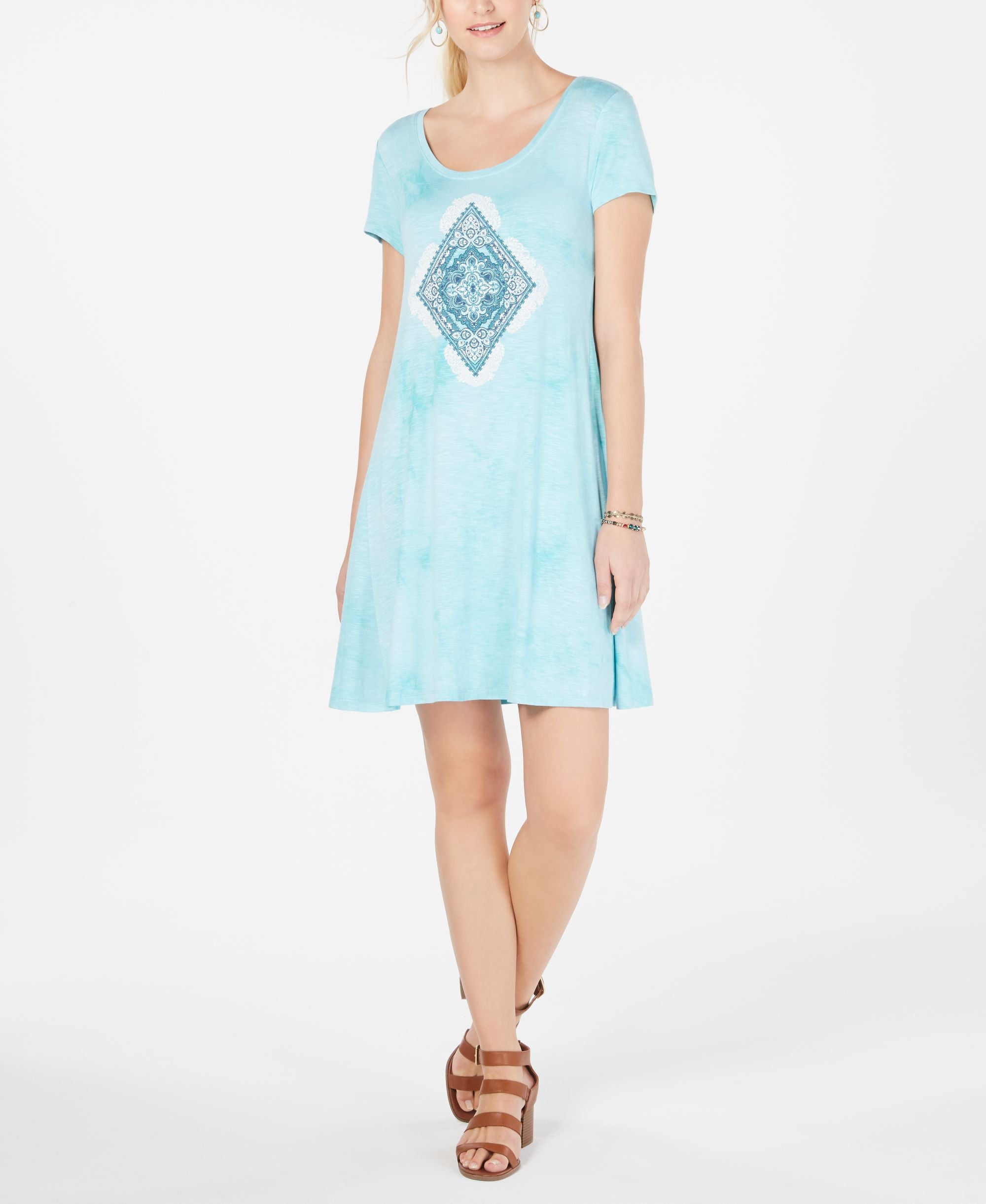 Graphic Scoop-Neck T-Shirt Dress