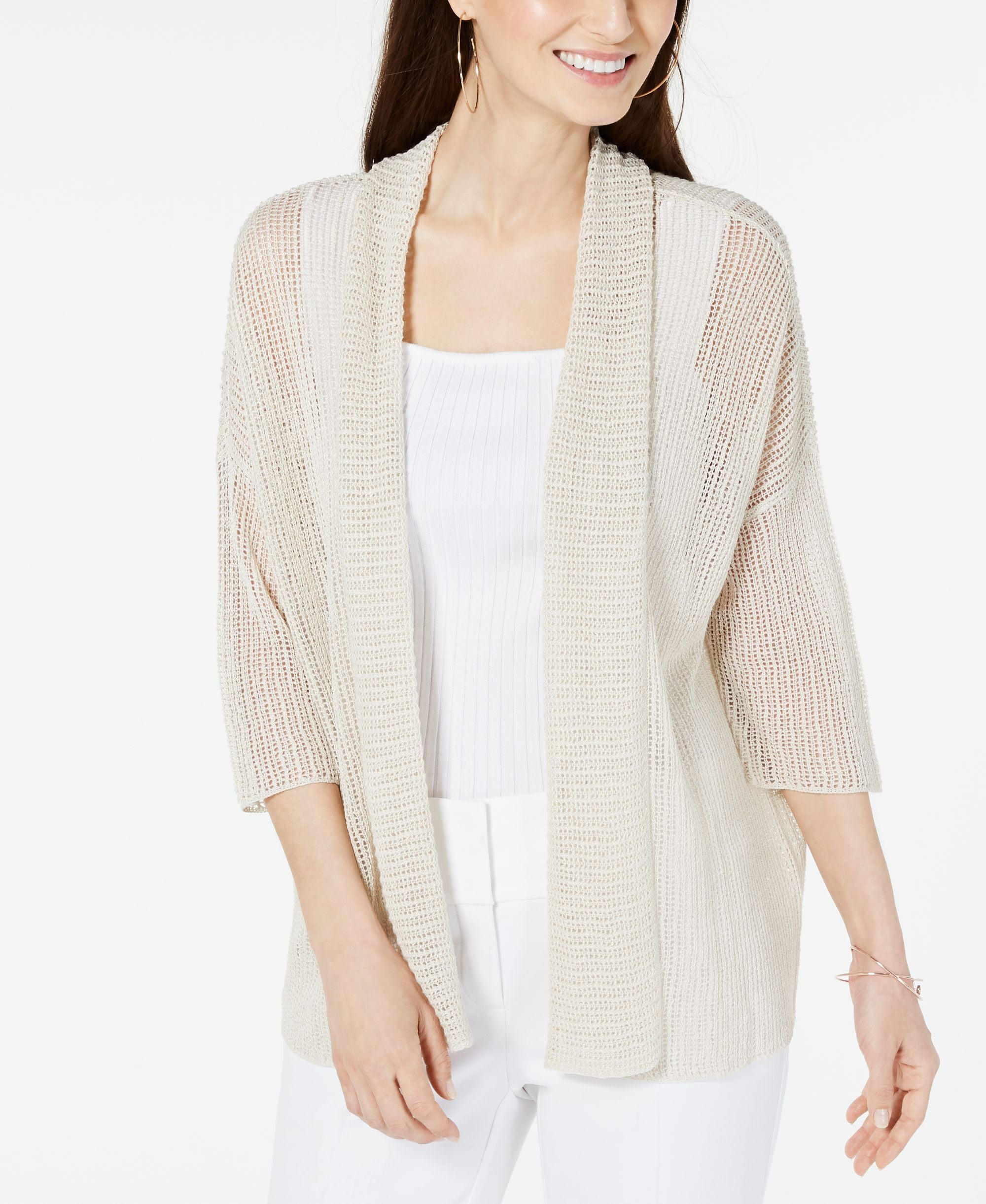 Alfani Petite Open Stitch Cardigan