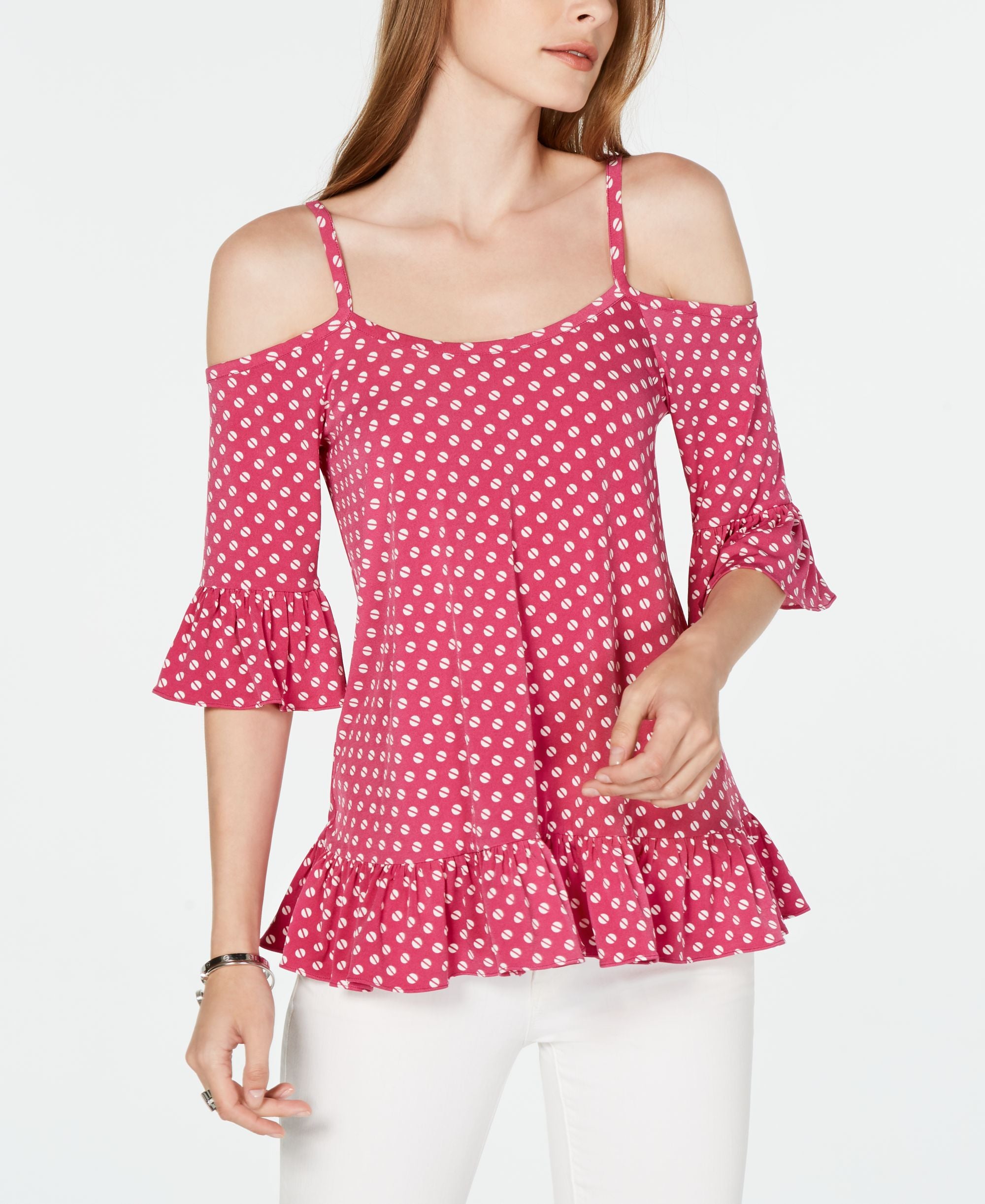 Michael Michael Kors Printed Cold Shoulder Top