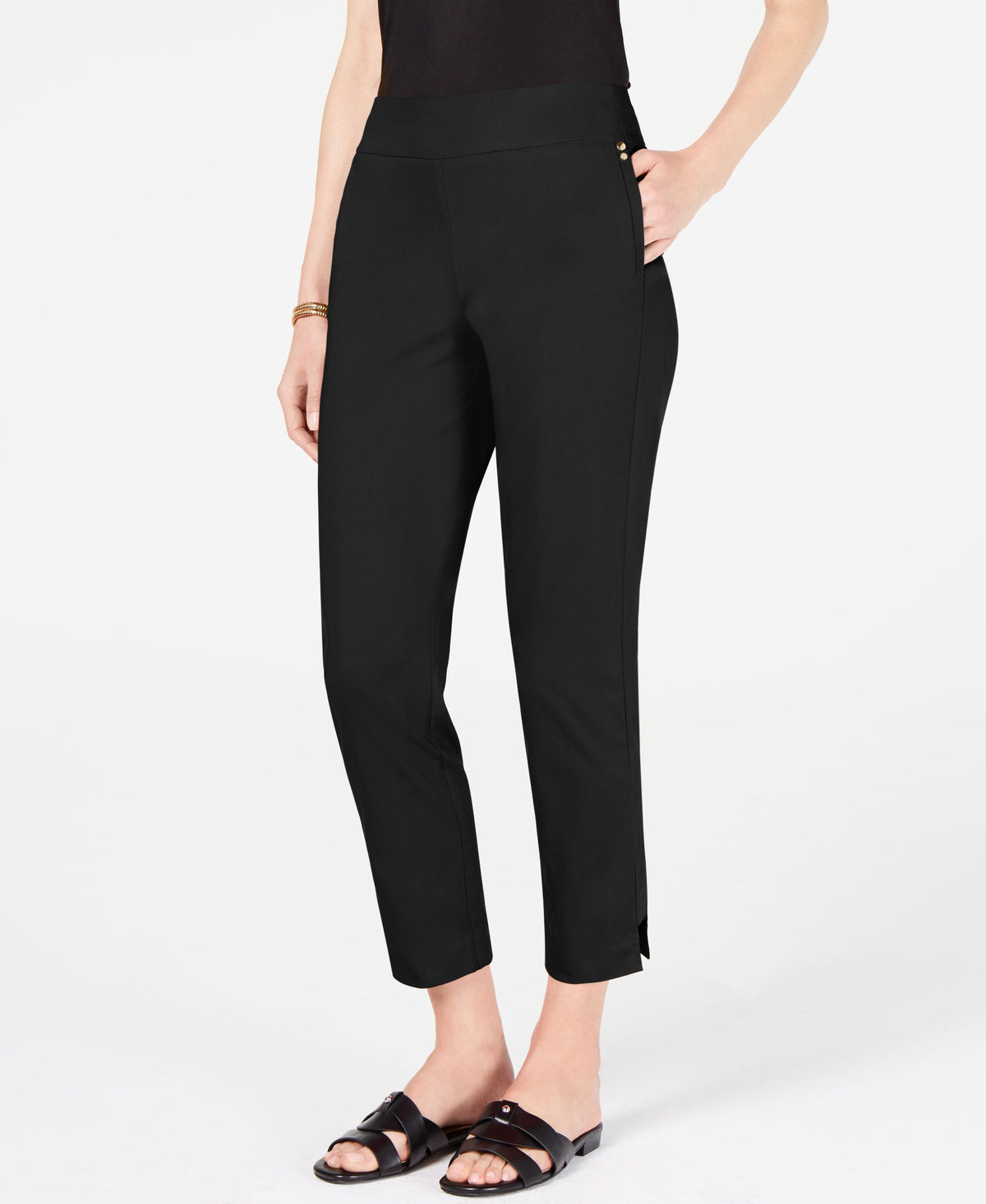 JM Collection Side Step Hem Ankle Pants
