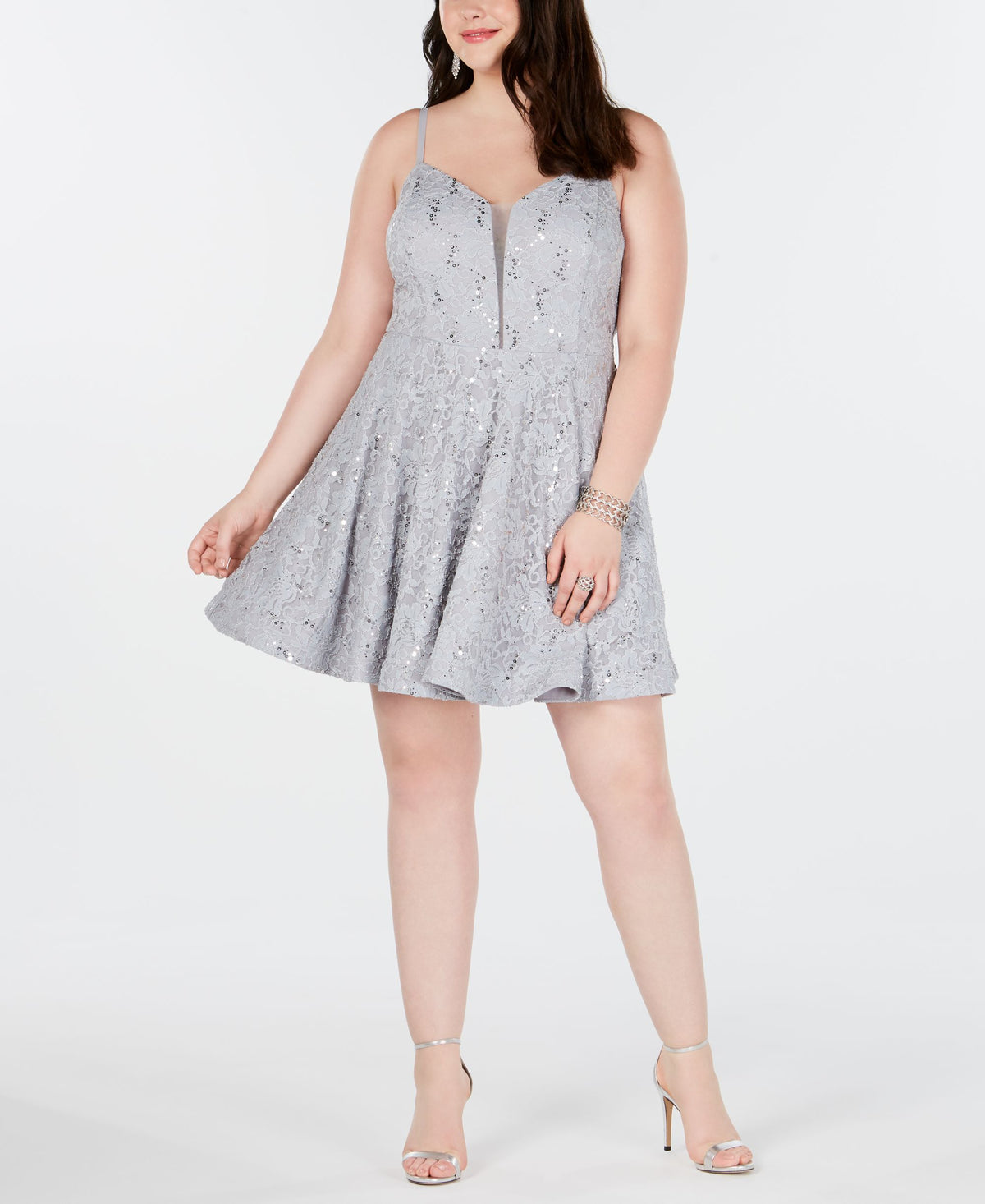 Speechless Trendy Plus Size Embellished Lace Fit Flare Dress