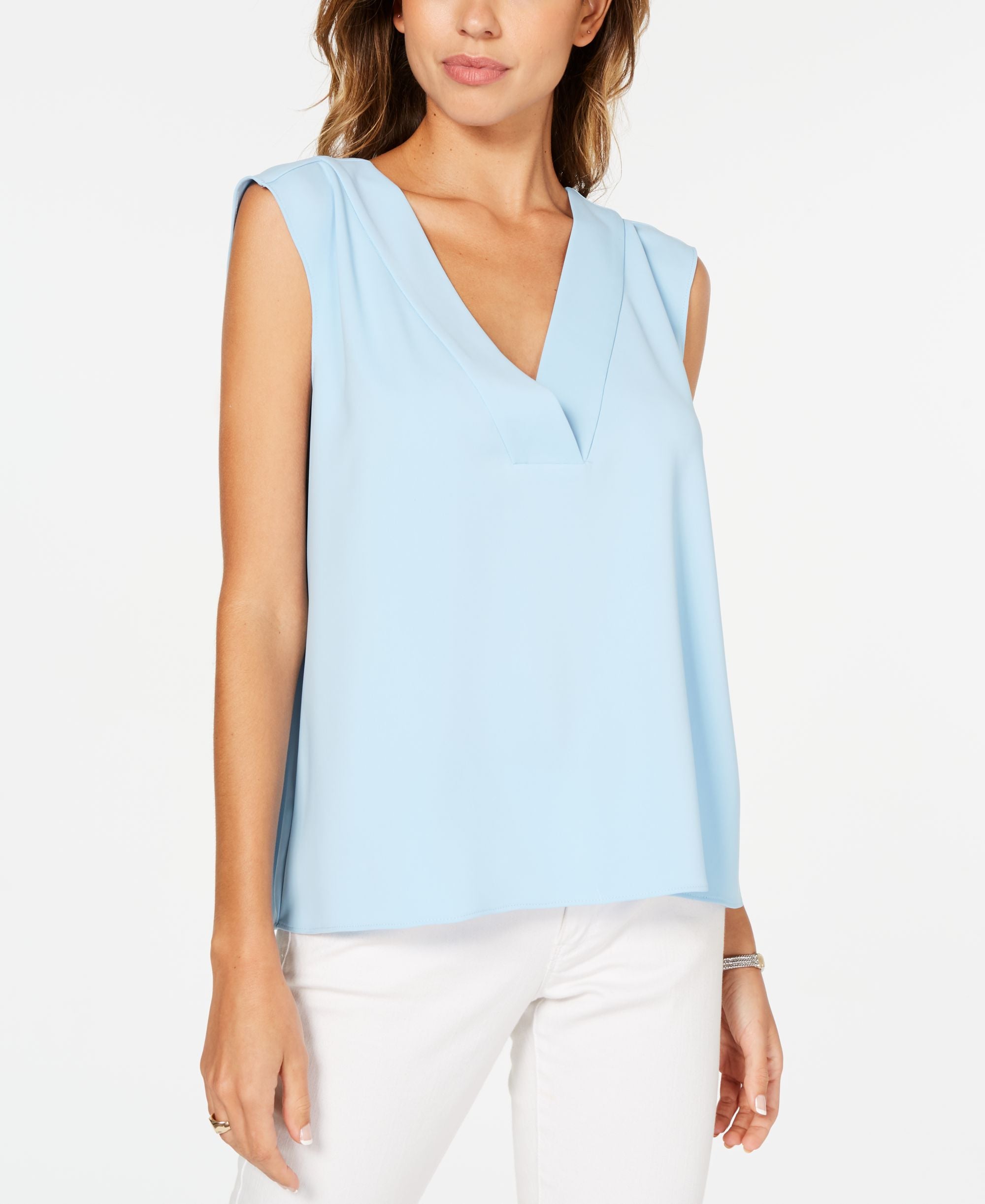 Petite V-Neck Sleeveless Top