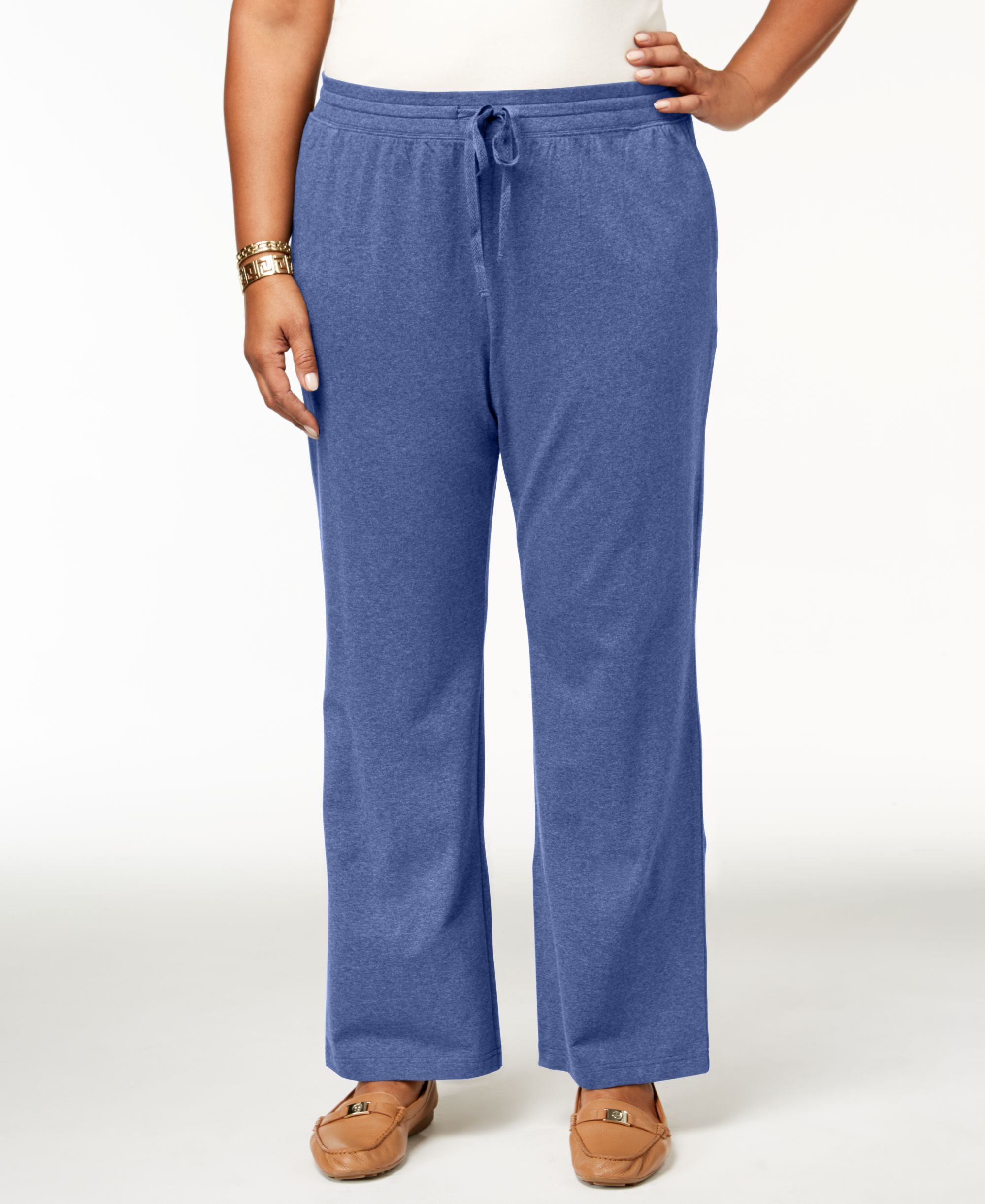 Karen Scott Plus Size Drawstring Waist Soft Pants