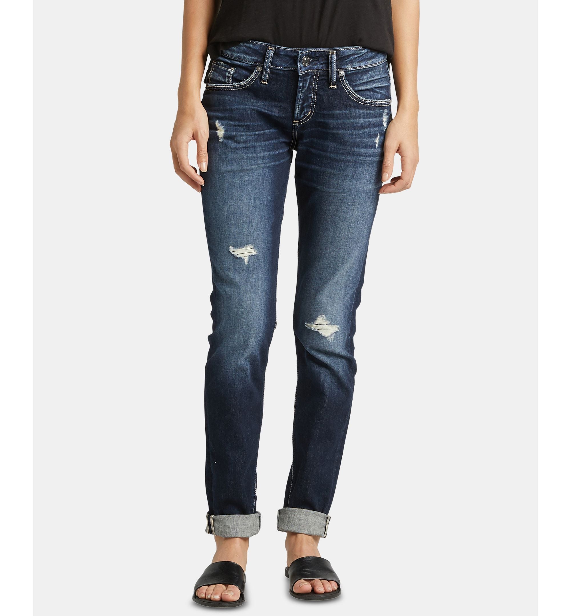 Silver Jeans Co. Ripped Boyfriend Jeans