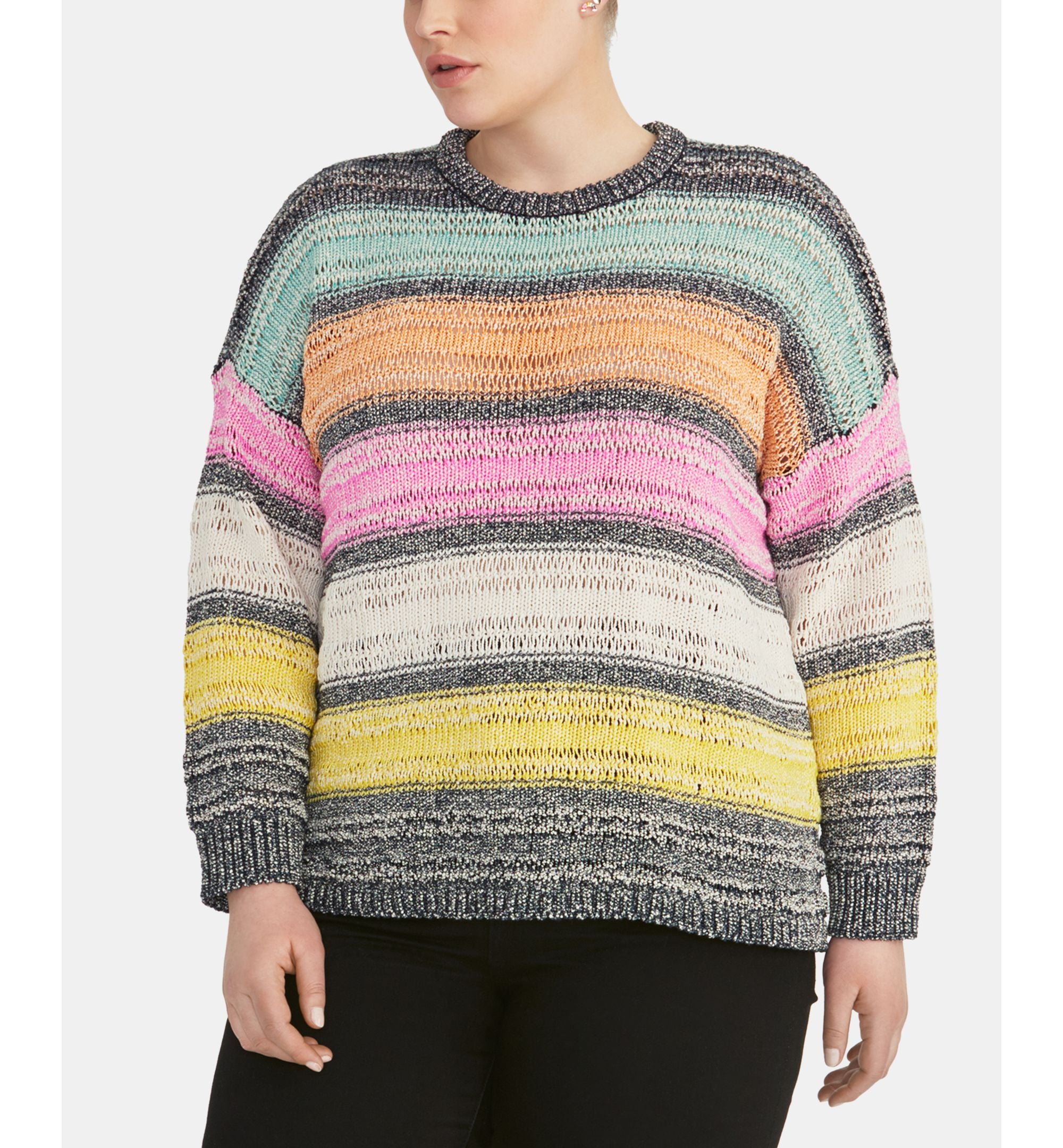 Rachel Rachel Roy Trendy Plus Size Striped Sweater