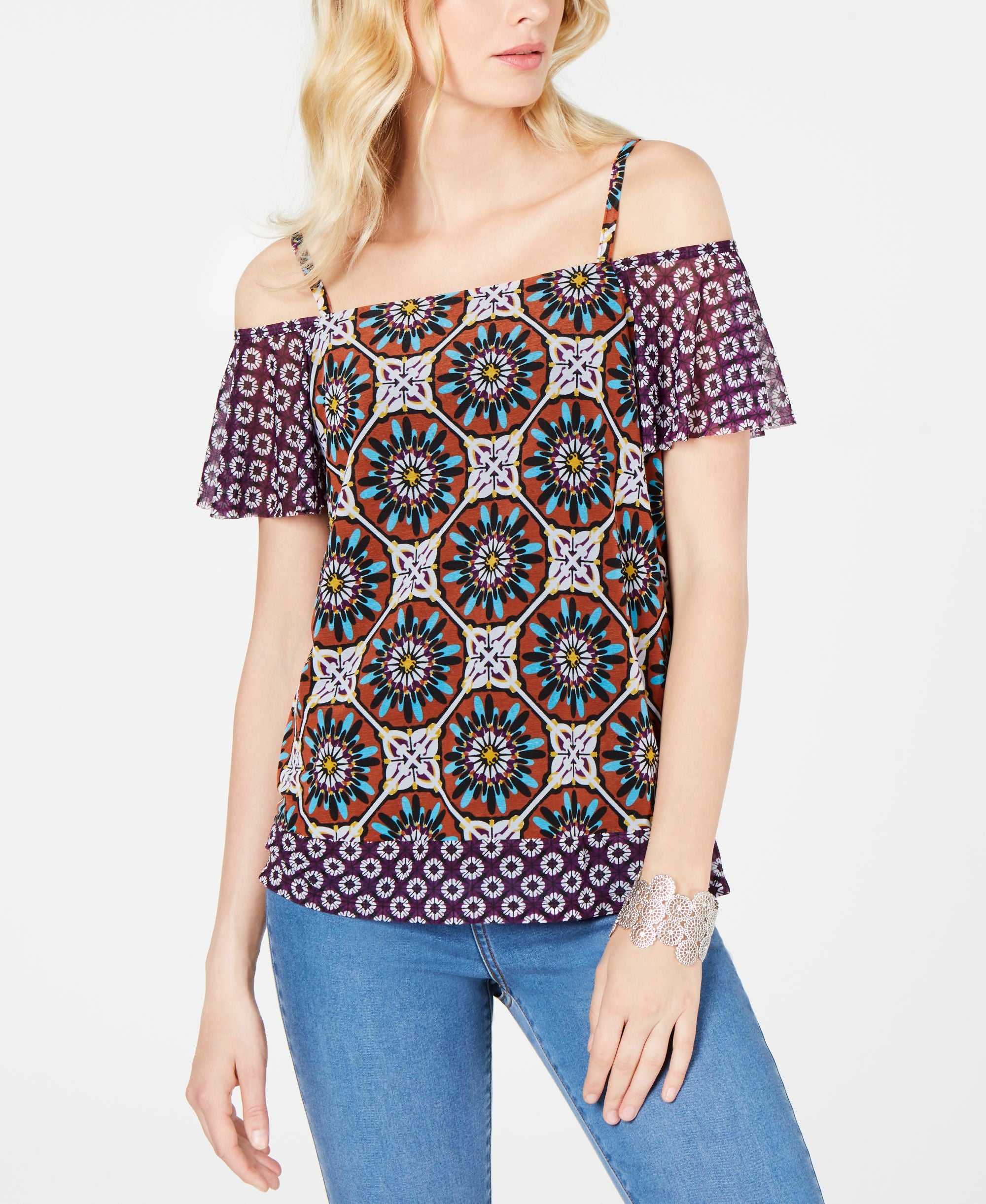 INC Ruffle Cold Shoulder