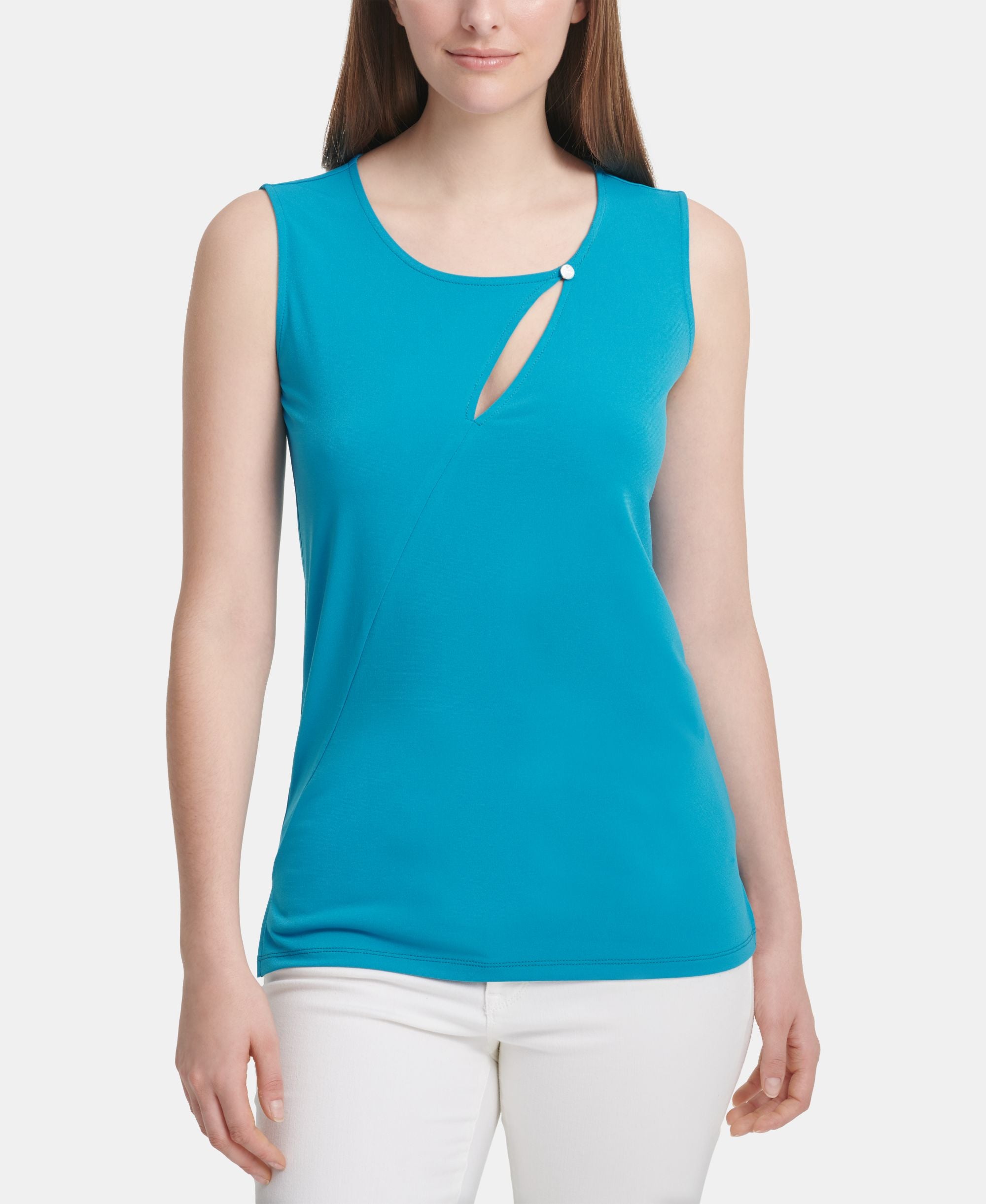 DKNY Sleeveless Cutout Crewneck Top