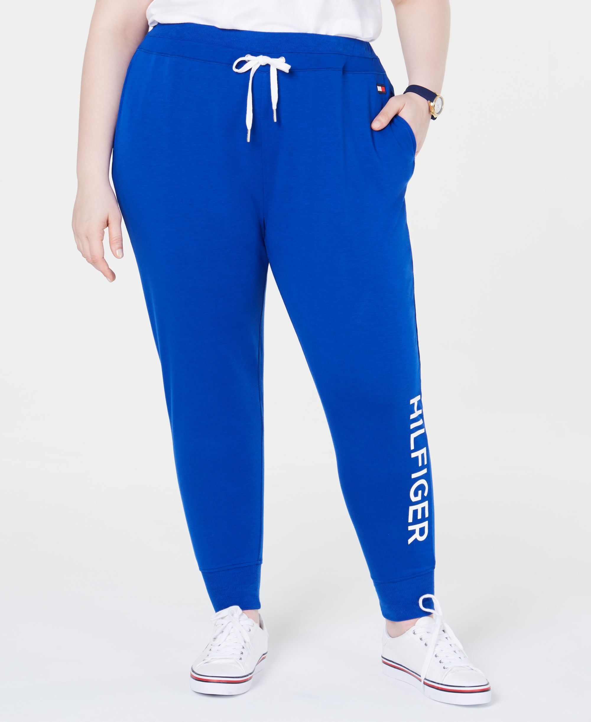 Tommy Hilfiger Sport Plus Size Ribbed Logo Jogger Pants