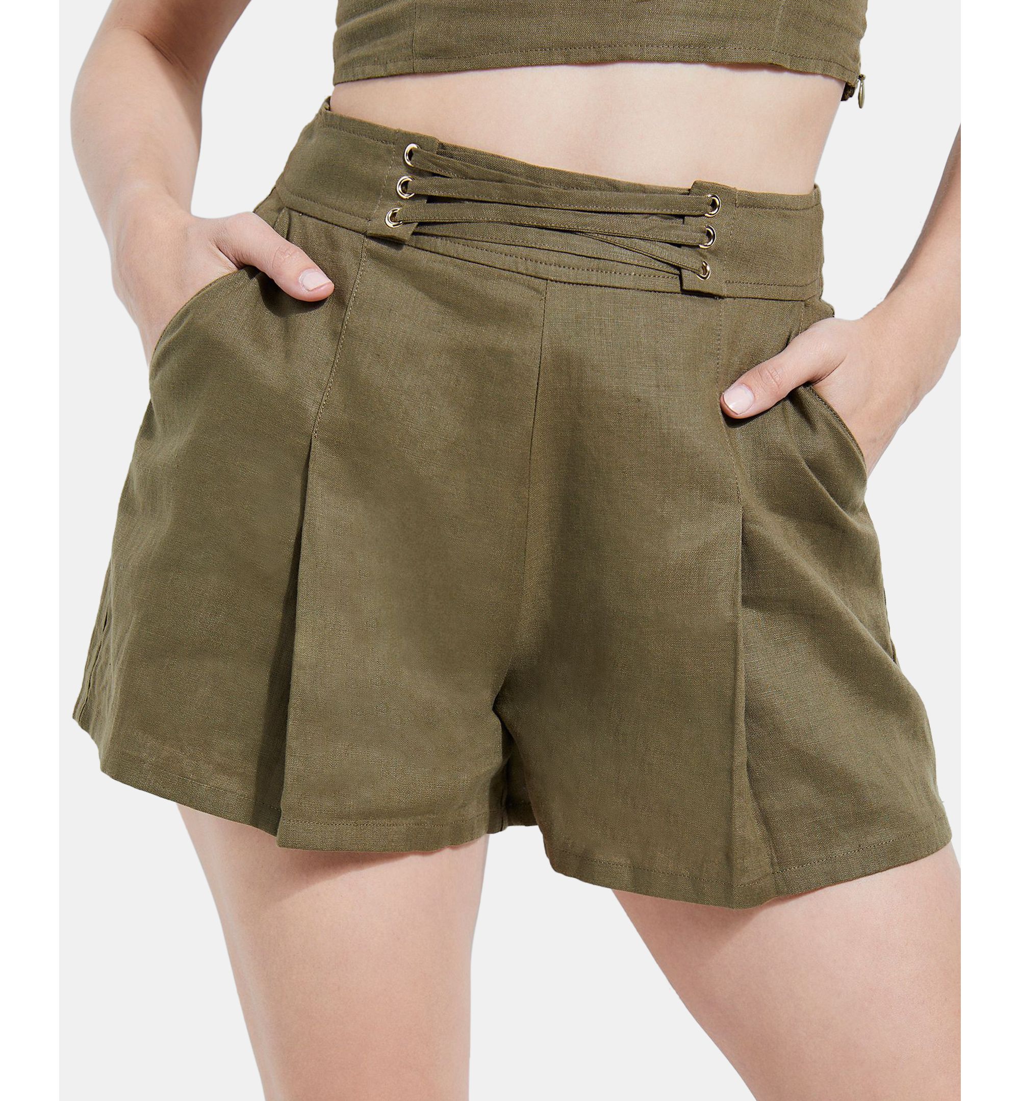 Guess Nydia Printed Lace Up Shorts