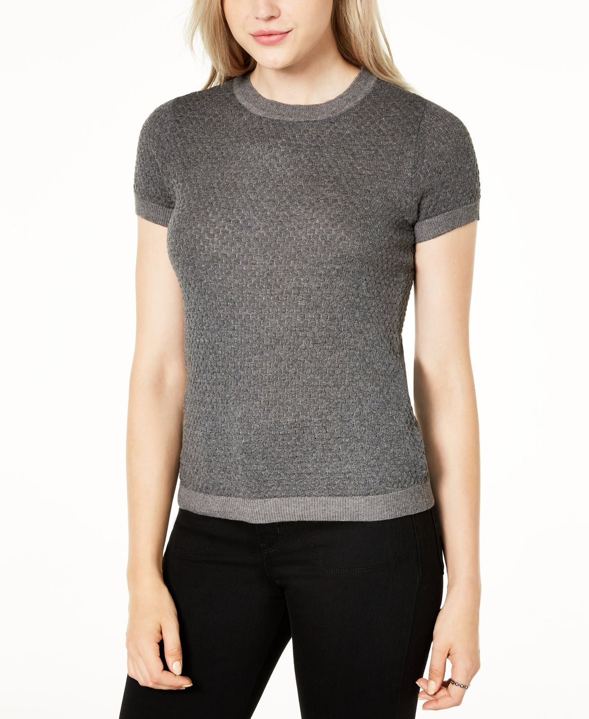 Short-Sleeve Crewneck Sweater