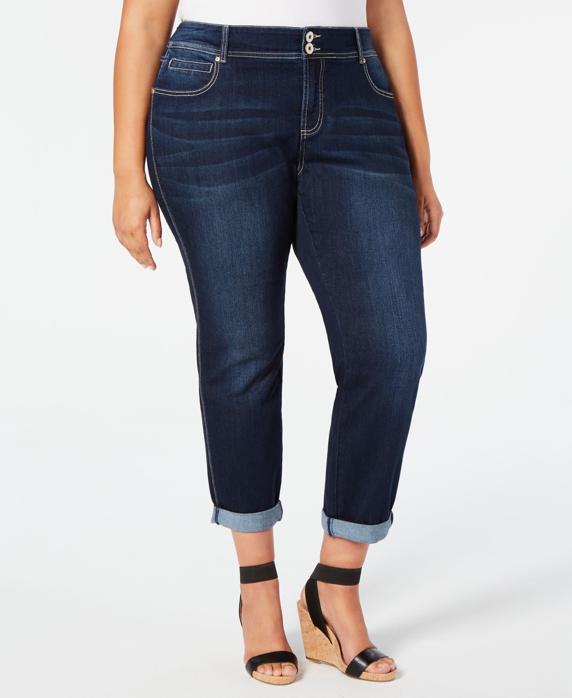 Plus Size Tummy Control Boyfriend Jeans