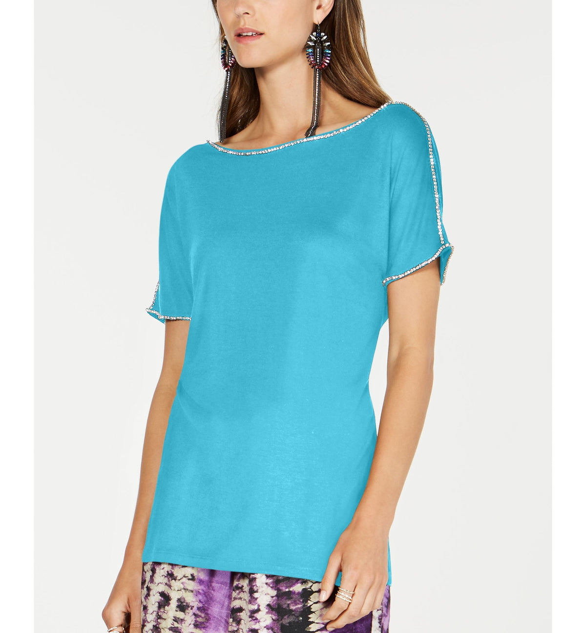 INC International Concepts Womens Embellished Top