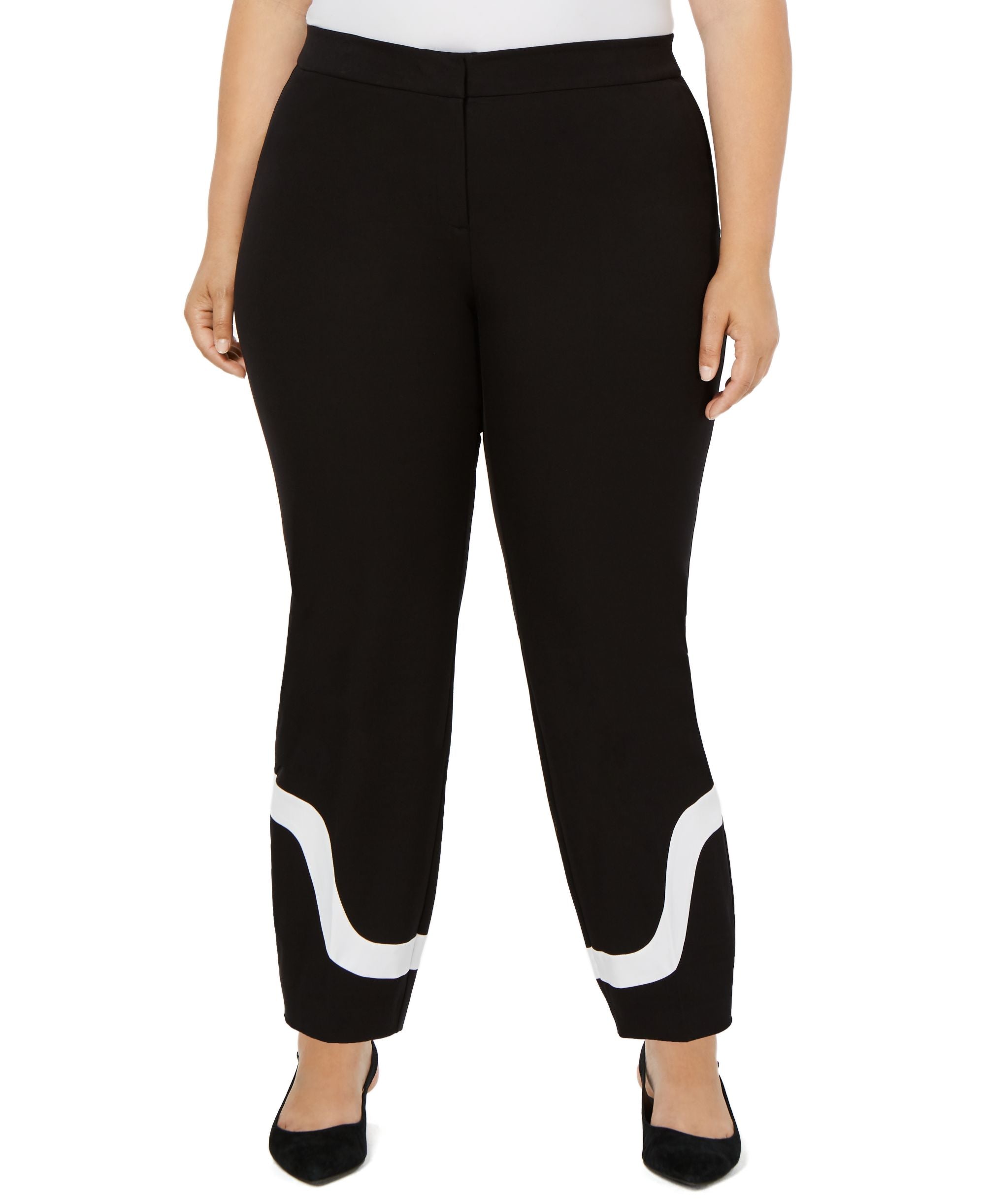 Alfani Plus Size Colorblock Hem Ankle Pants