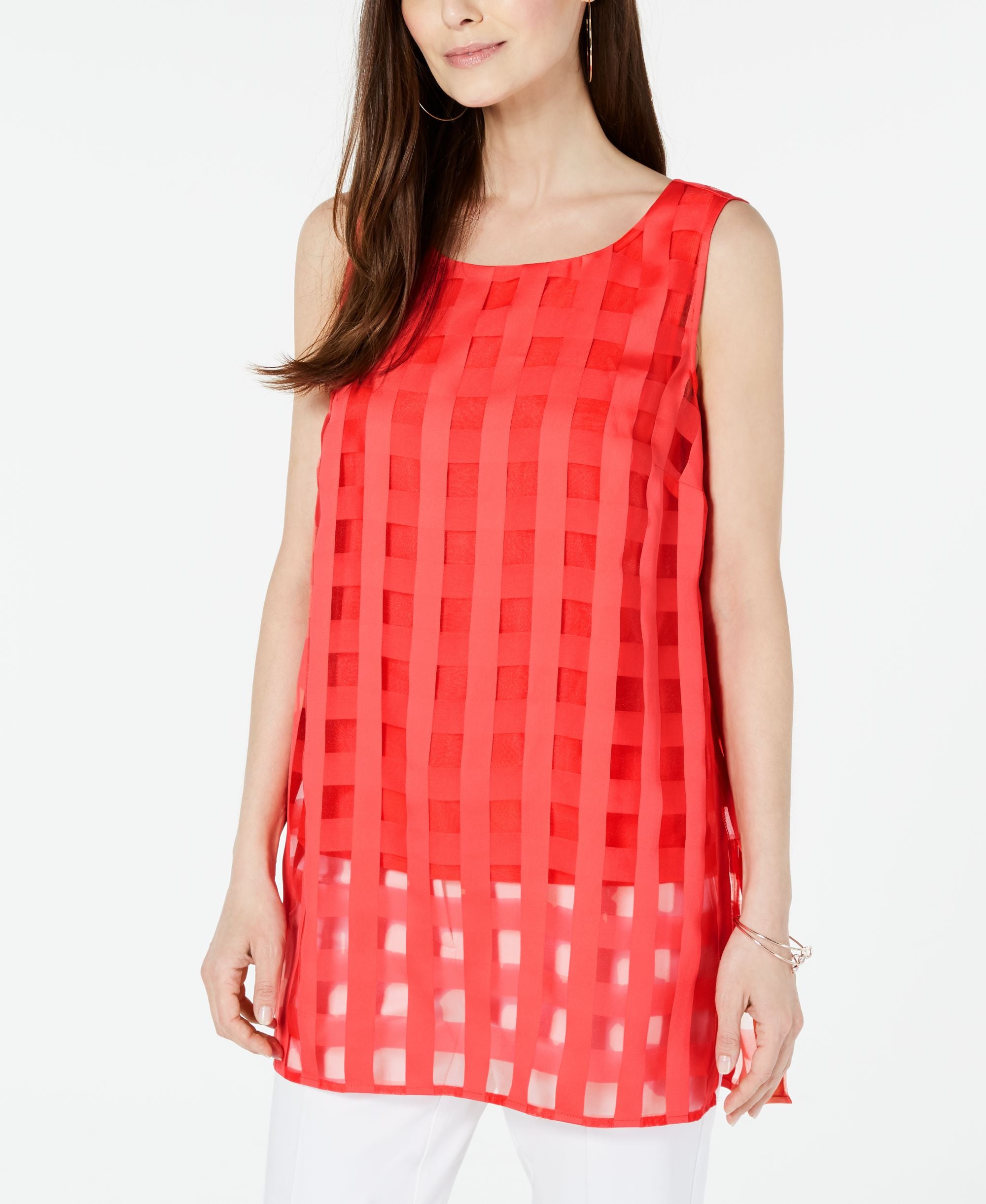 Plaid Illusion Tunic