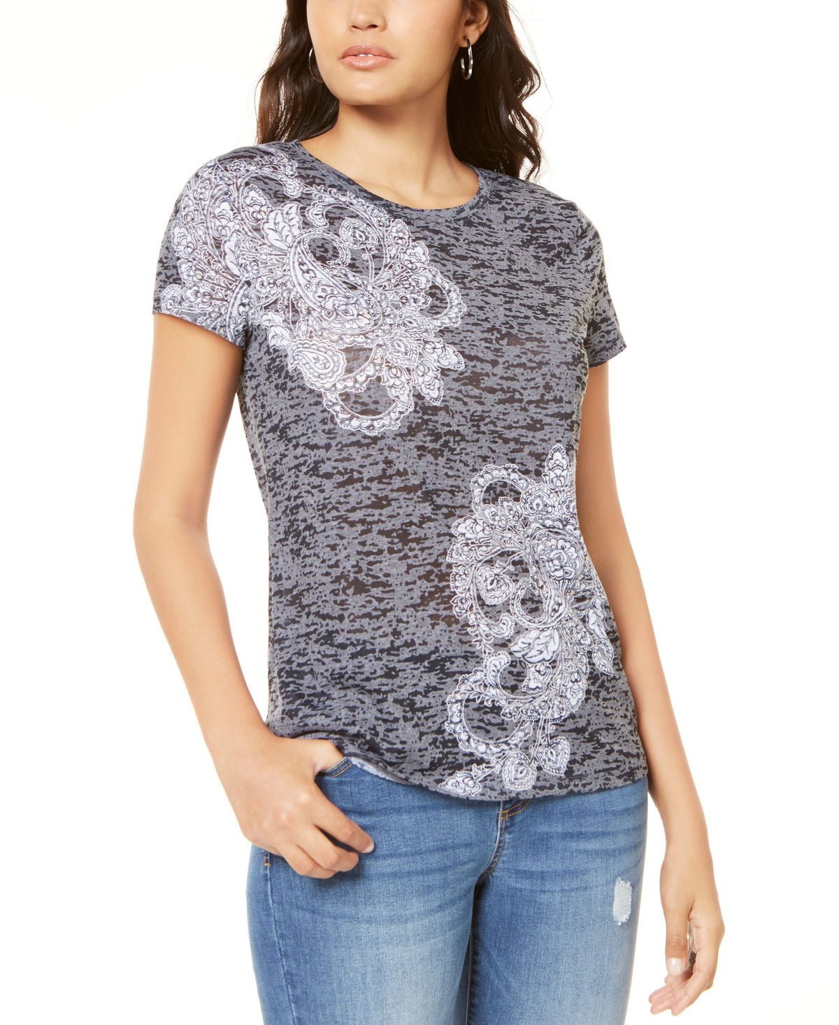 INC Printed Burnout T-Shirt