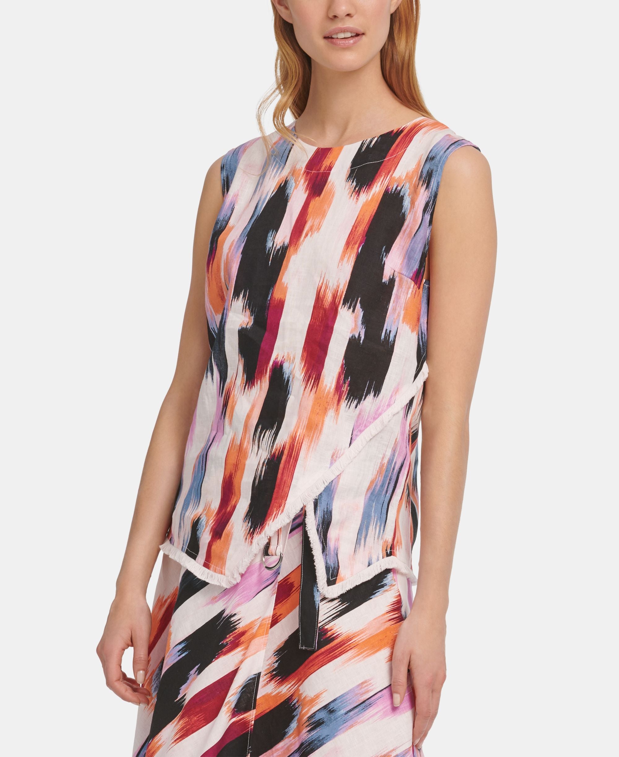 DKNY Printed Asymmetrical Top