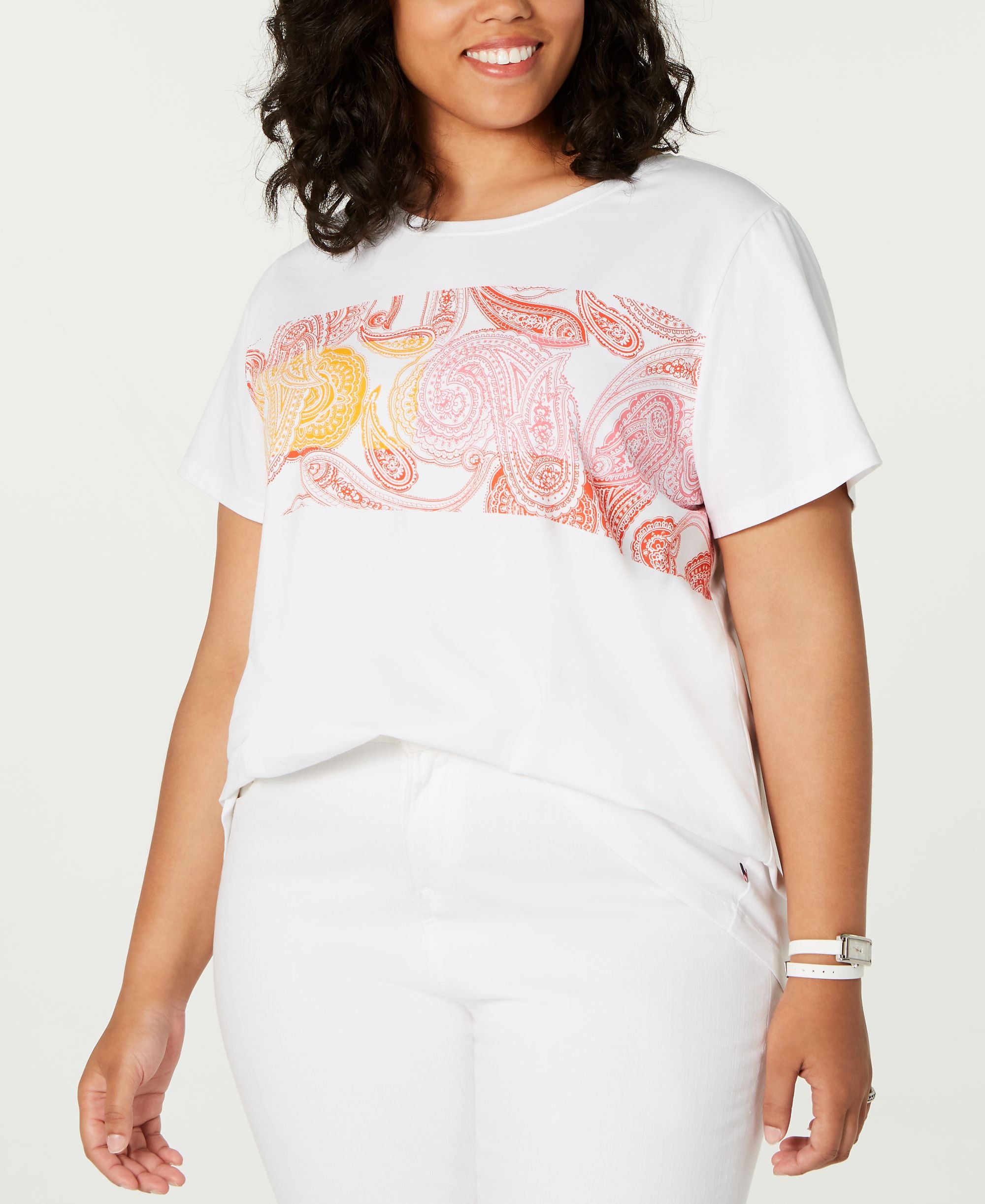 Tommy Hilfiger Plus Size Paisley Graphic Top