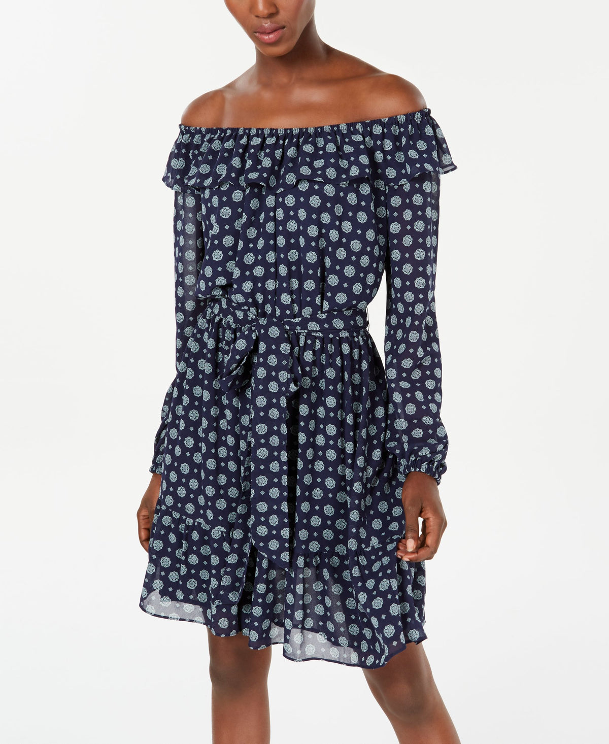 Michael Michael Kors Medallion Print Peasant Dress Sizes