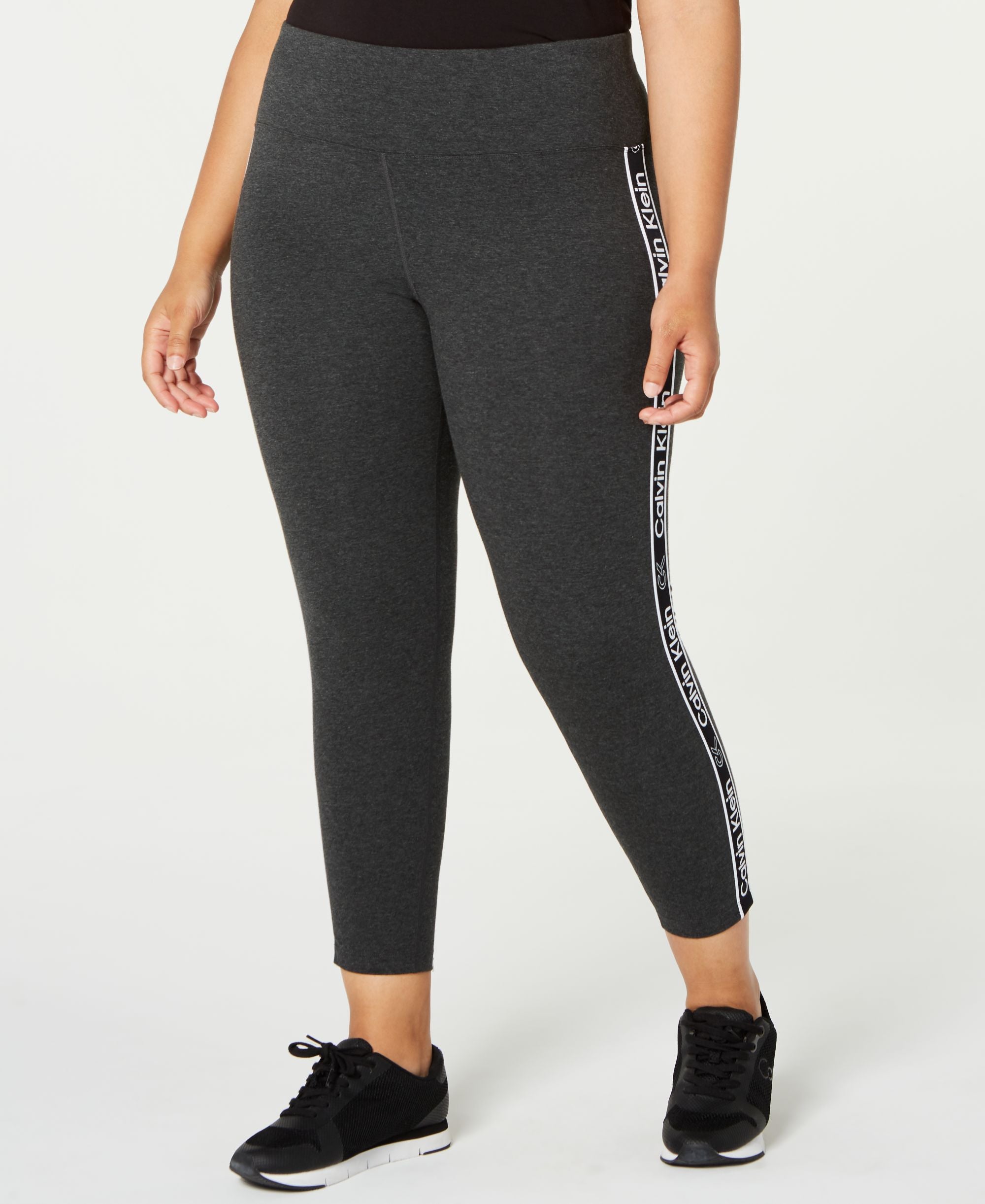Calvin Klein Performance Plus Size Logo Stripe Leggings