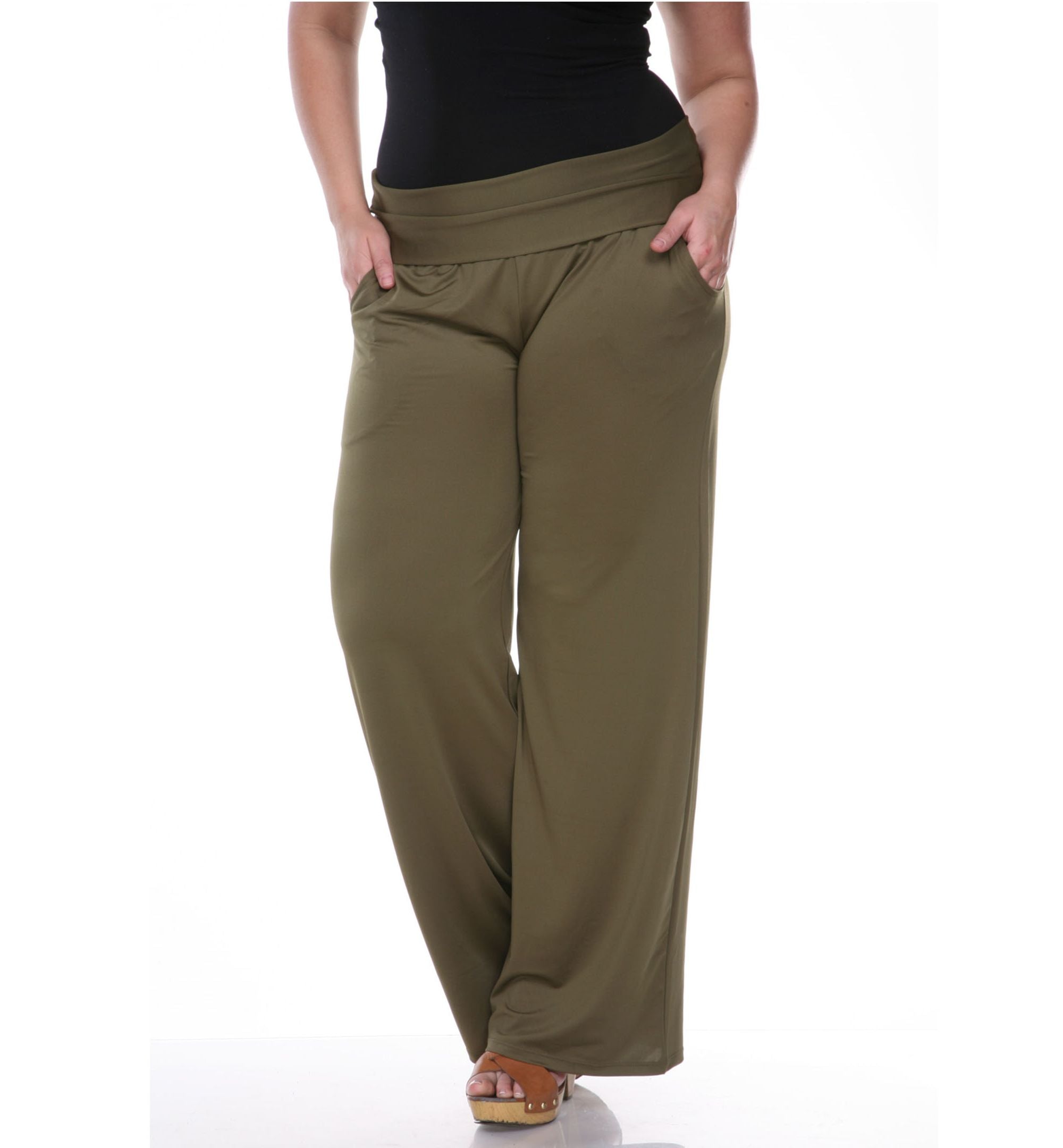 Plus Size Solid Palazzo Pants