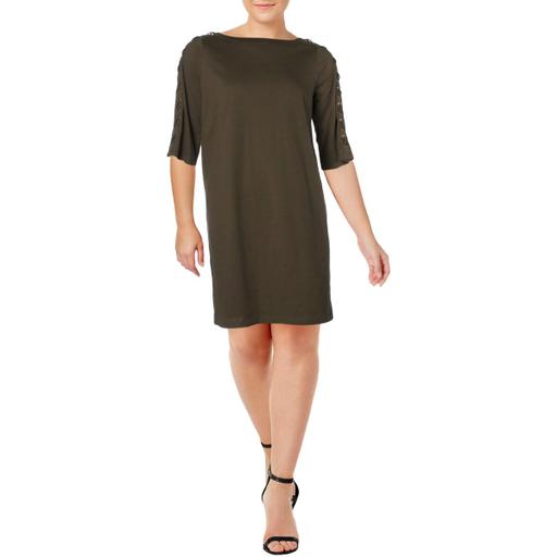 Lauren Ralph Lauren Womens Plus A-Line Lace-Up T-Shirt Dress X-Large