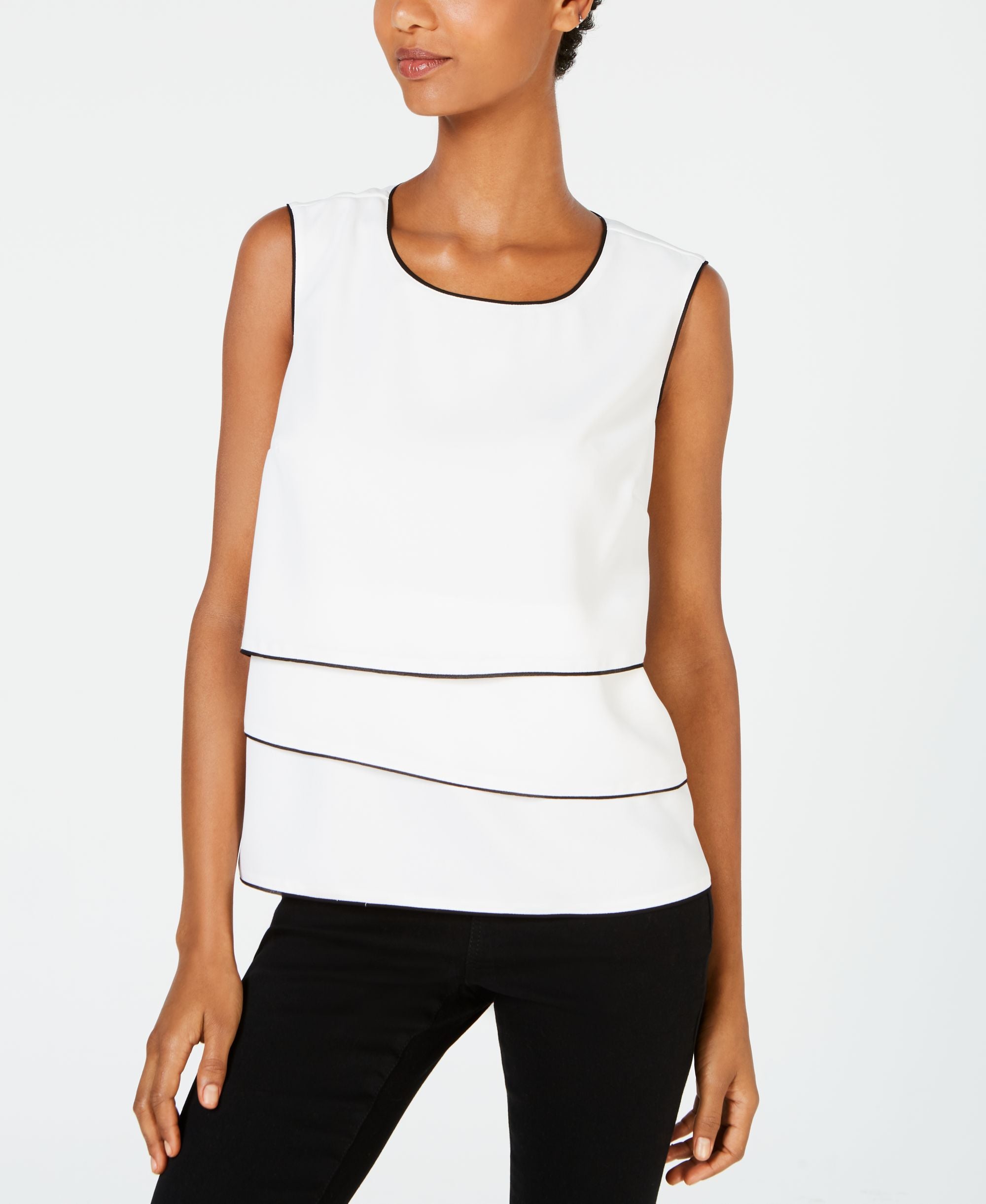 Alfani Piped Trim Top