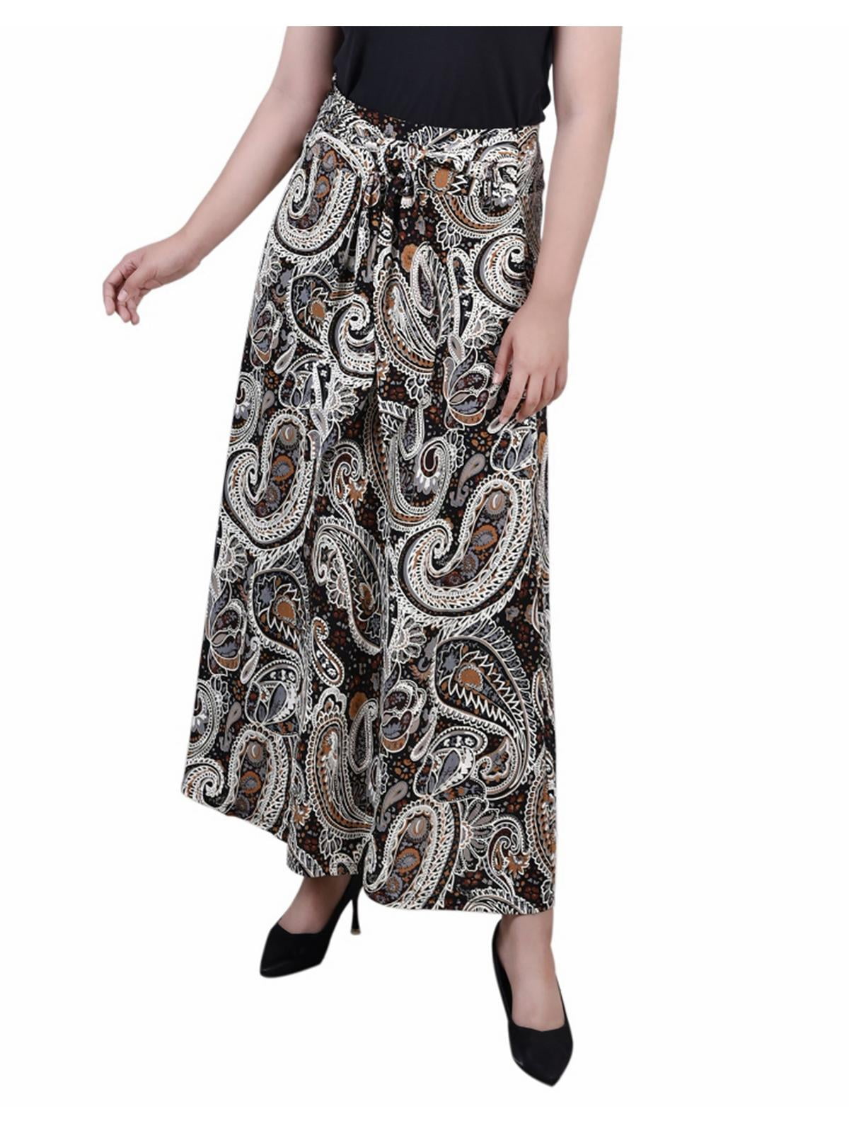 Petite Printed Maxi Skirt with Sash Waist Tie