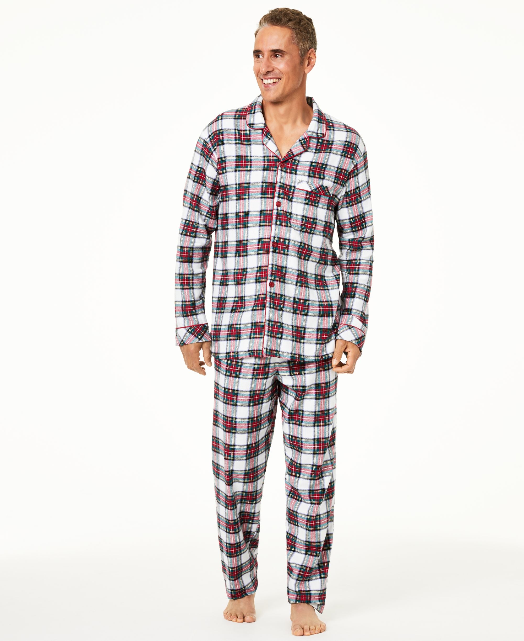 Matching Mens Stewart Plaid Family Pajama Set