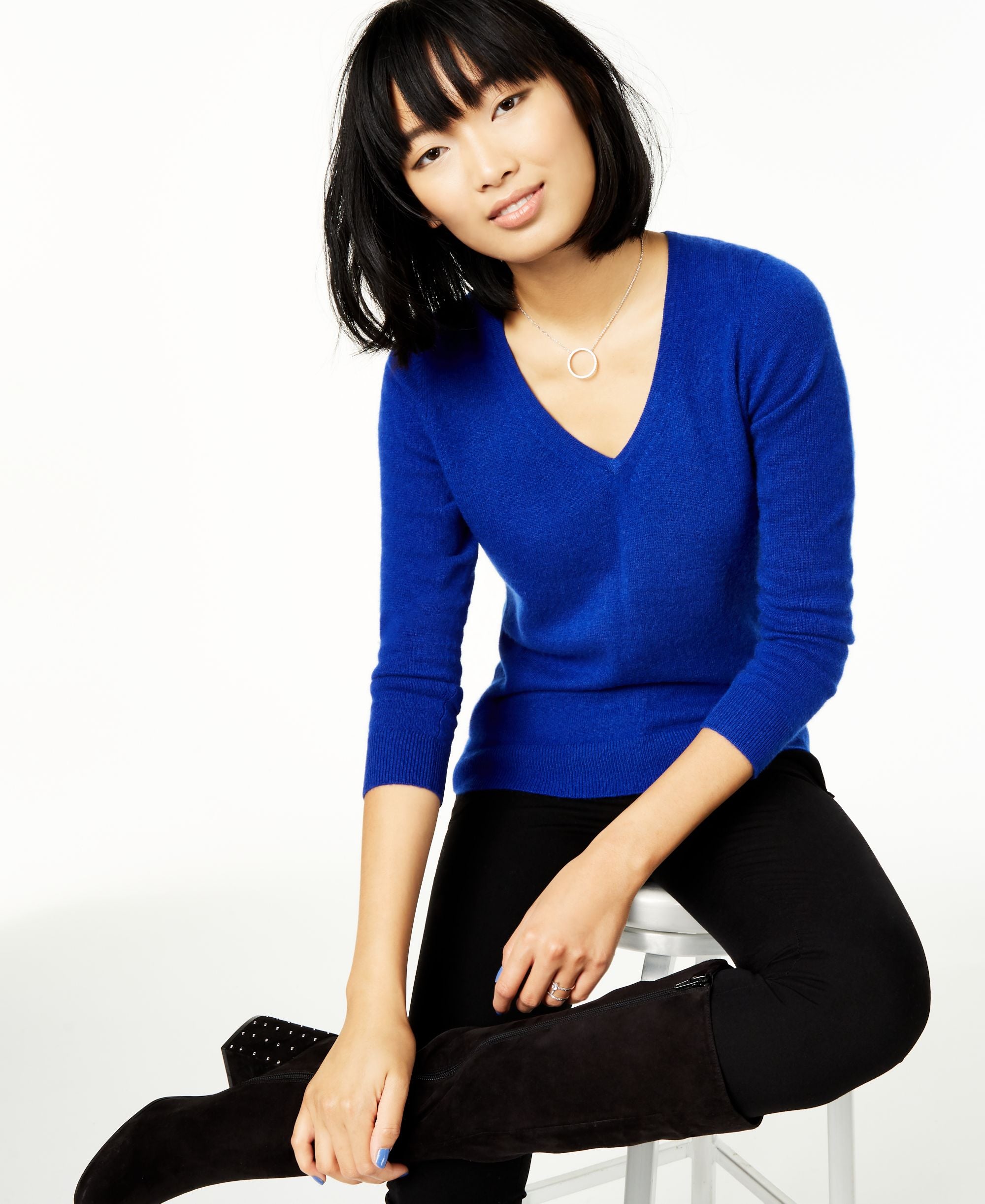 Women's 100% Cashmere V-Neck Sweater