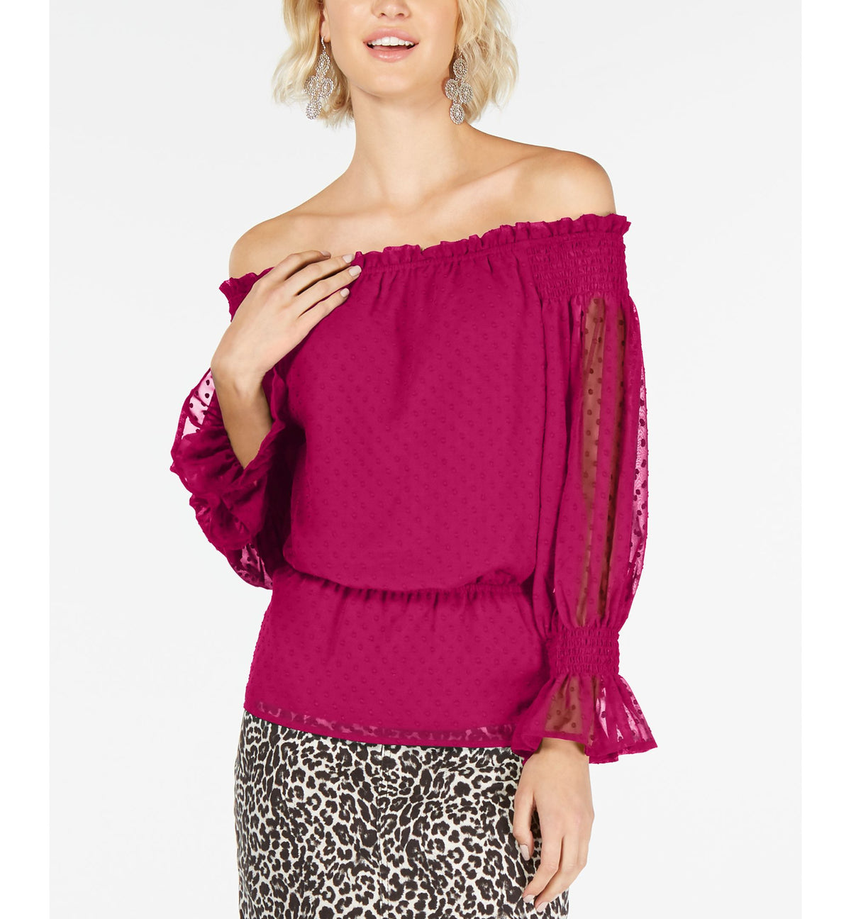 Textured Off The Shoulder Top