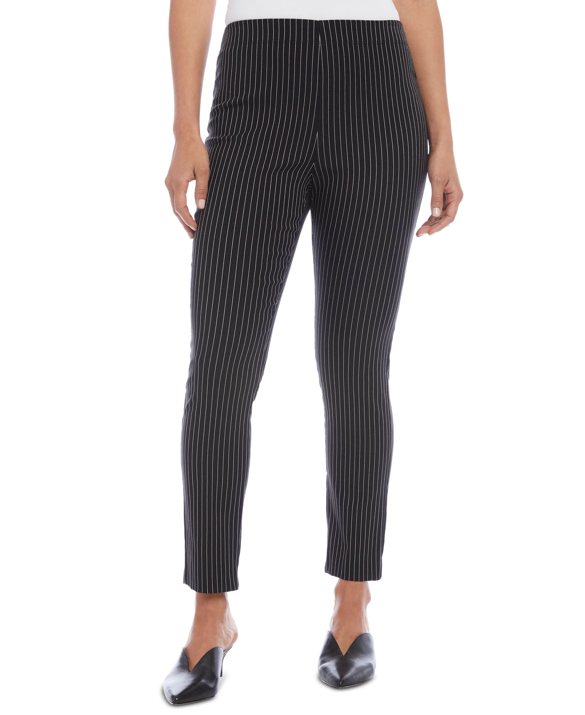 Karen Kane Pinstriped Pull On Skinny Pants
