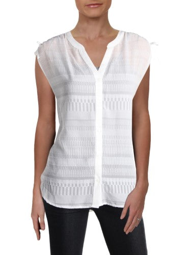 French Connection Denia Sheer Sless Womens Blouse