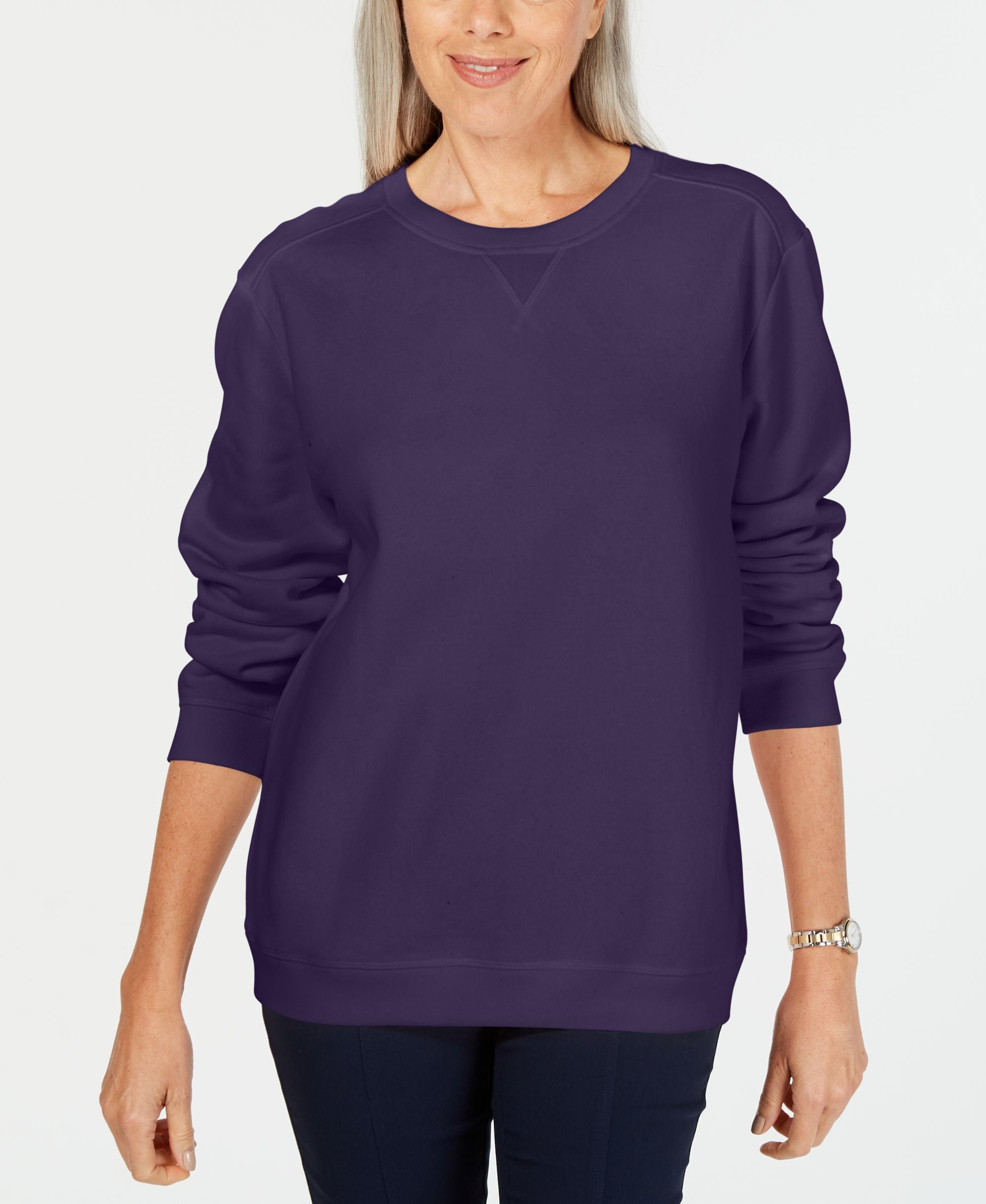 Petite Fleece Crewneck Sweatshirt