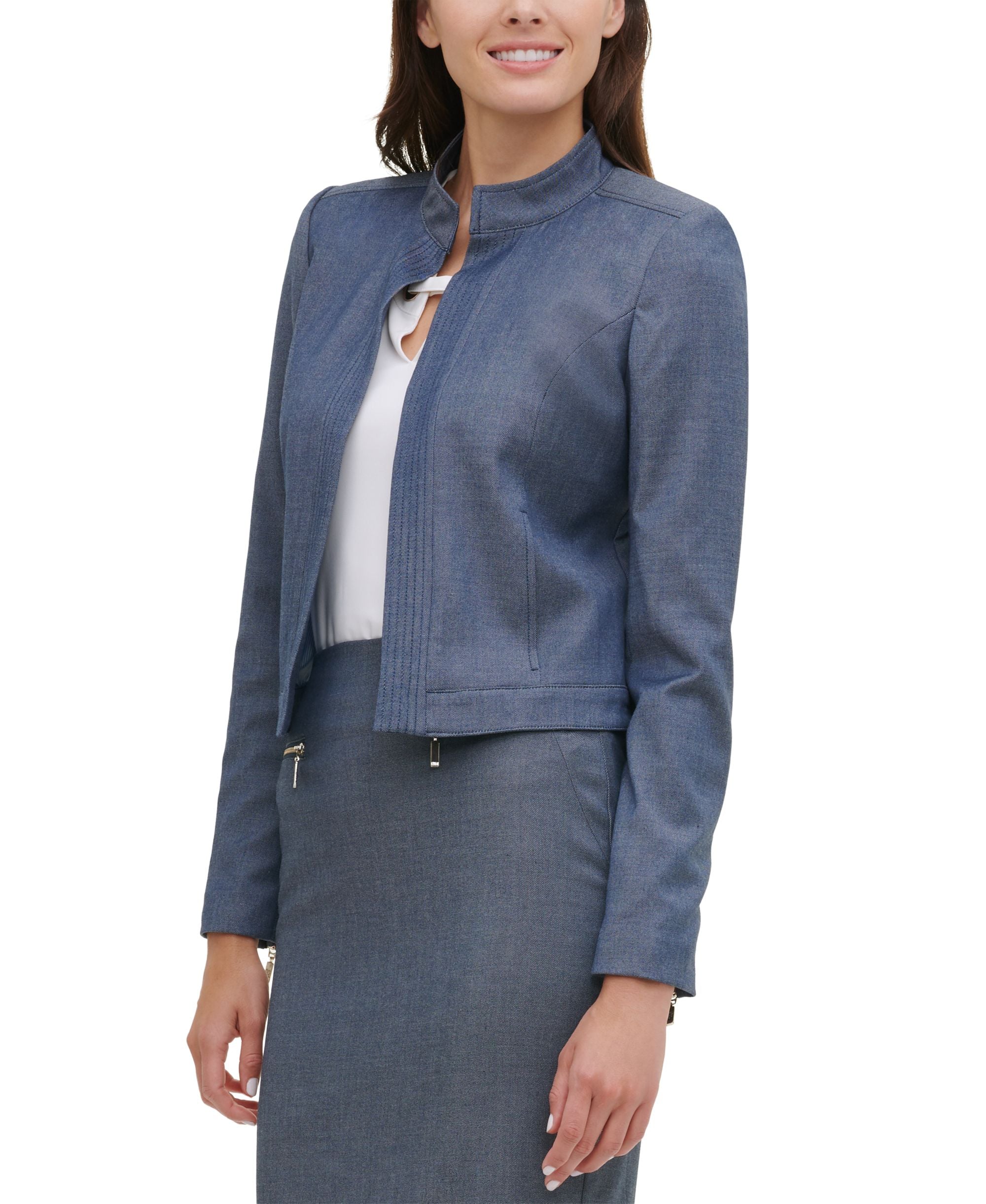 Tommy Hilfiger Open Front Chambray Jacket