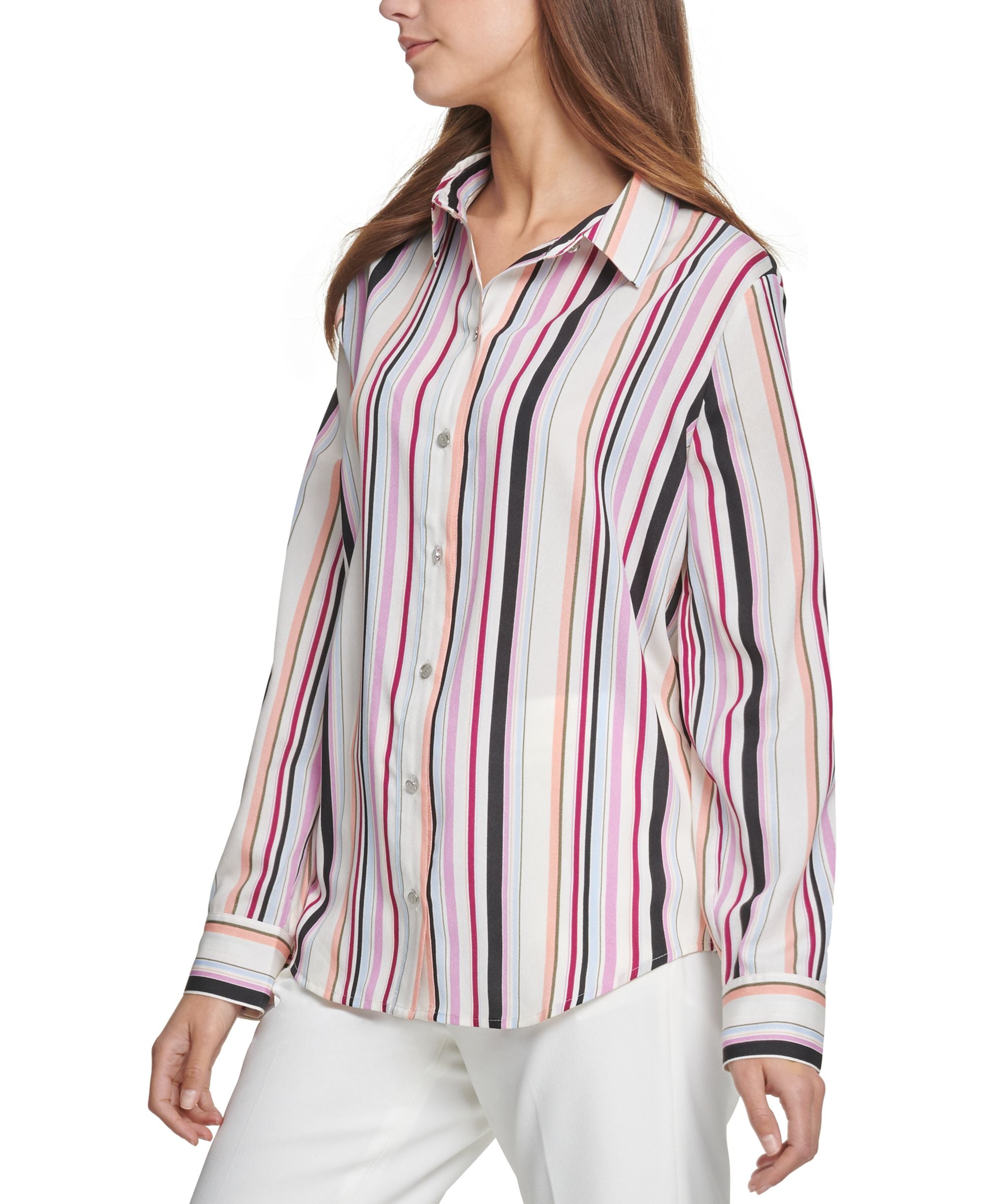 DKNY Striped Button Up Shirt
