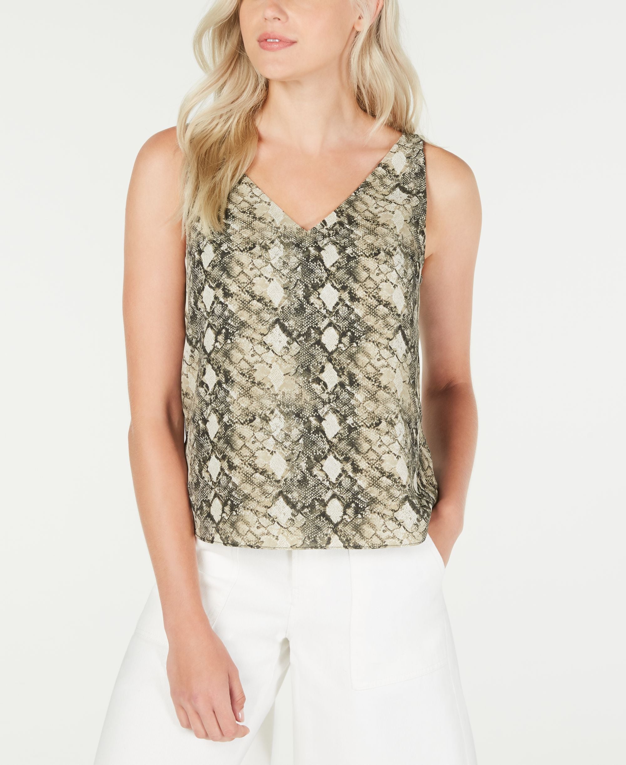 Snake Print V-Neck Top
