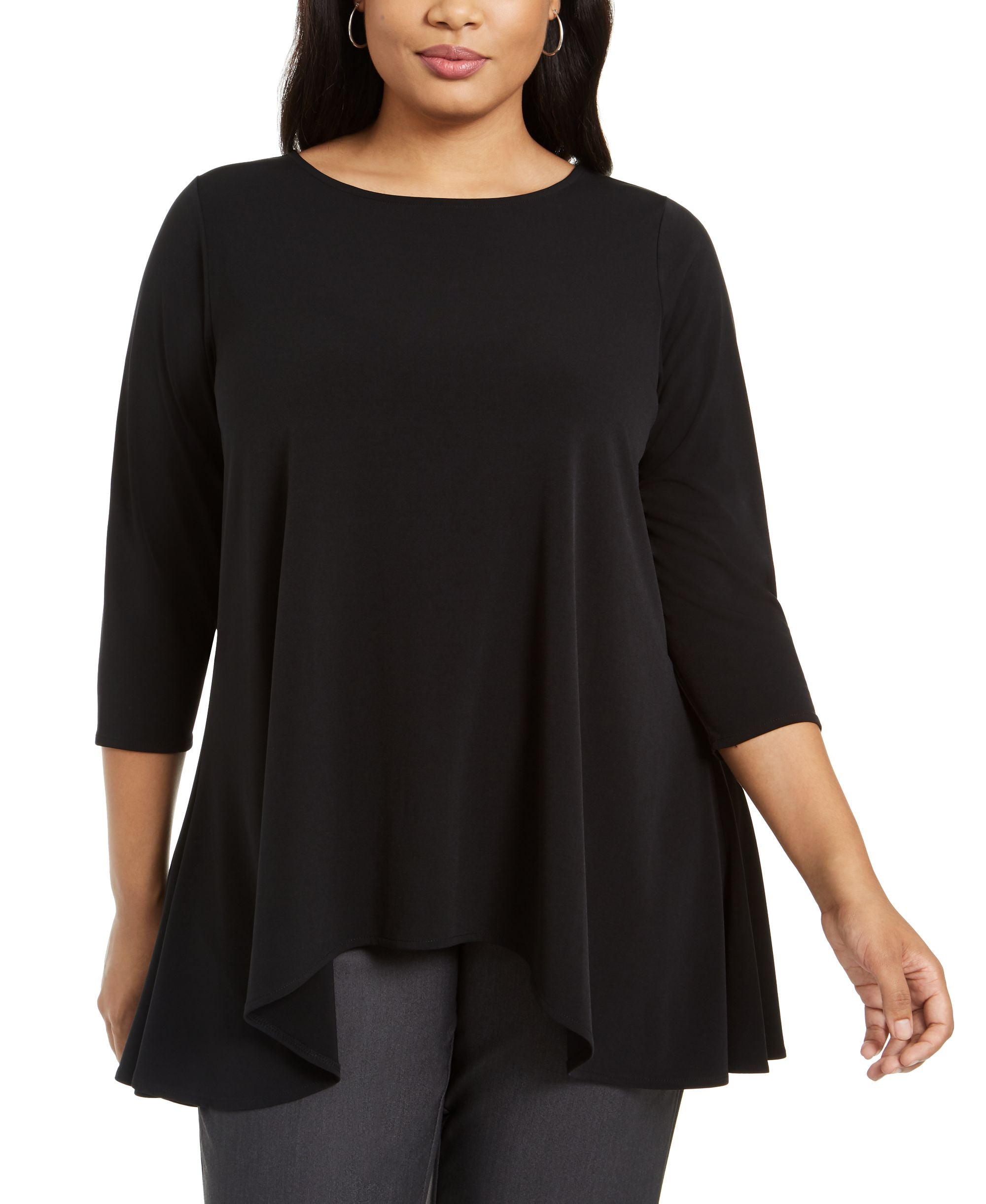 Alfani Plus Size Solid Swing Top