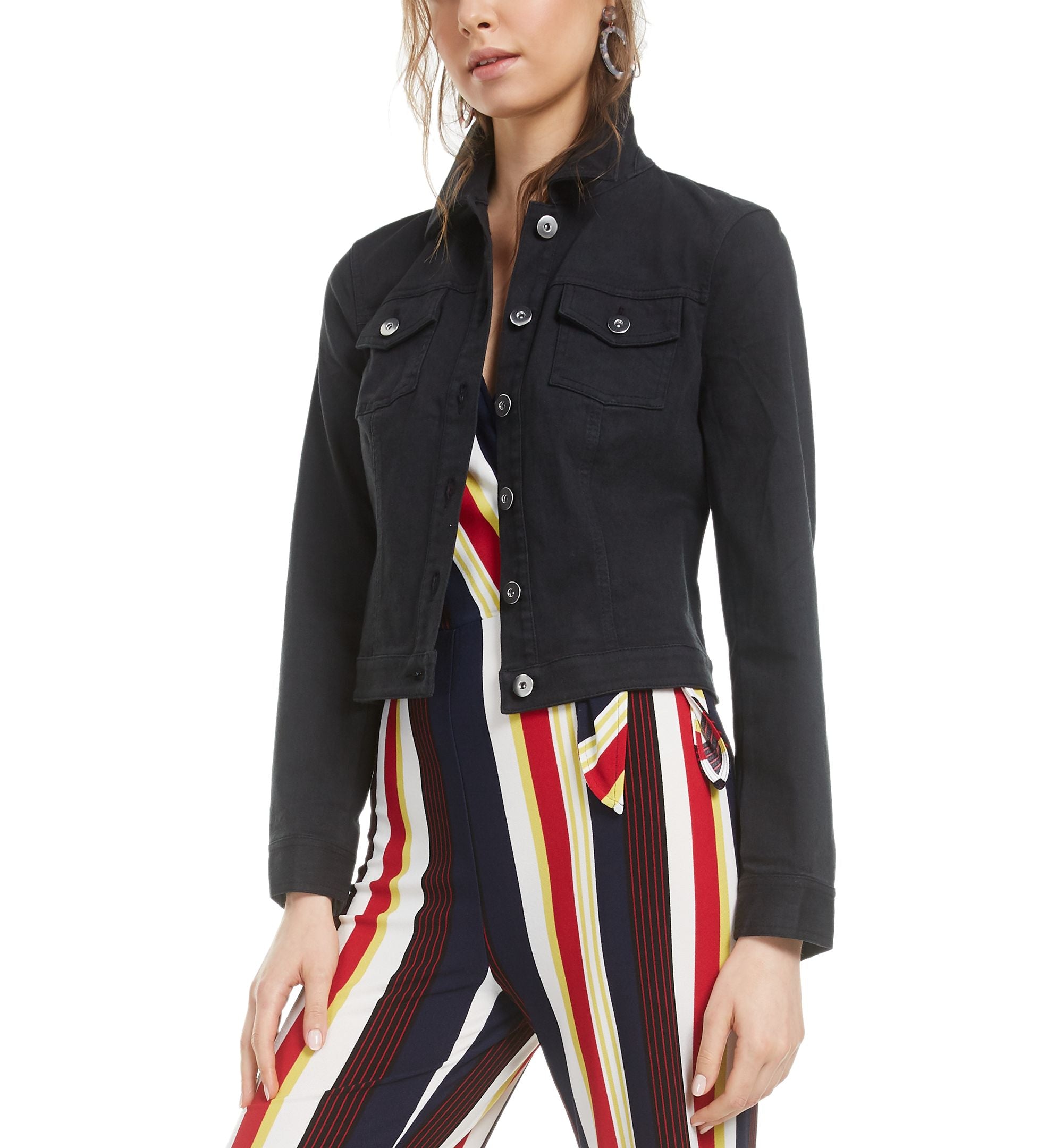 Bar III Twill Trucker Jacket