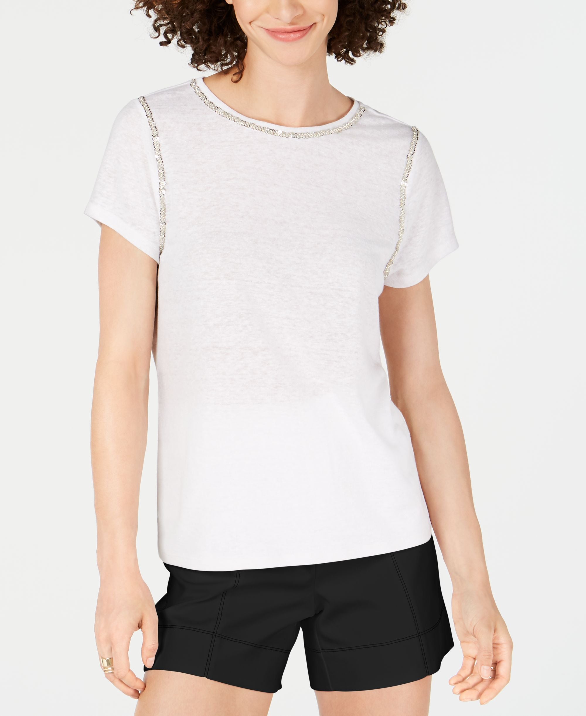 INC Sequin Stitch T-Shirt