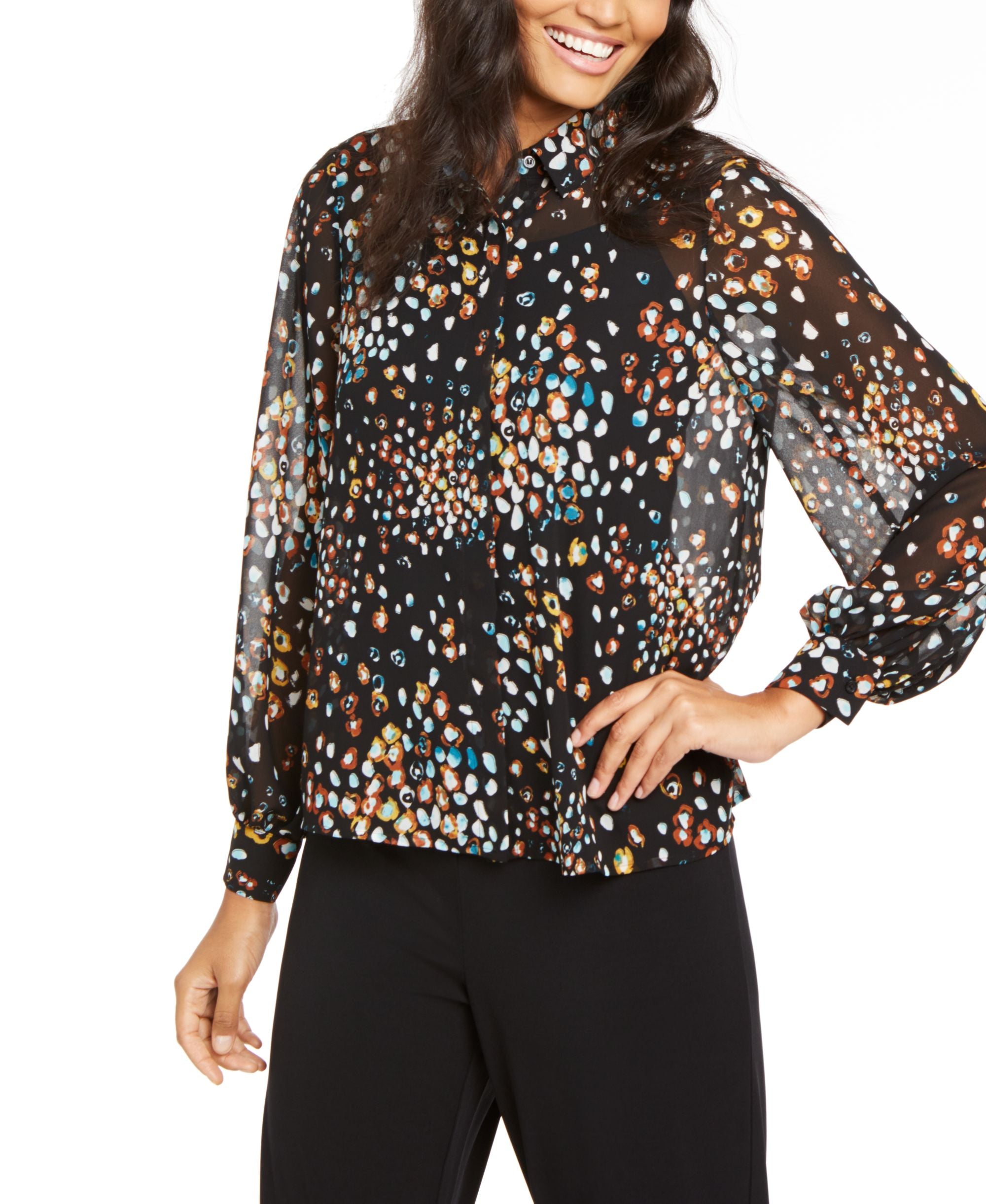 Alfani Petite Animal Print Shirt