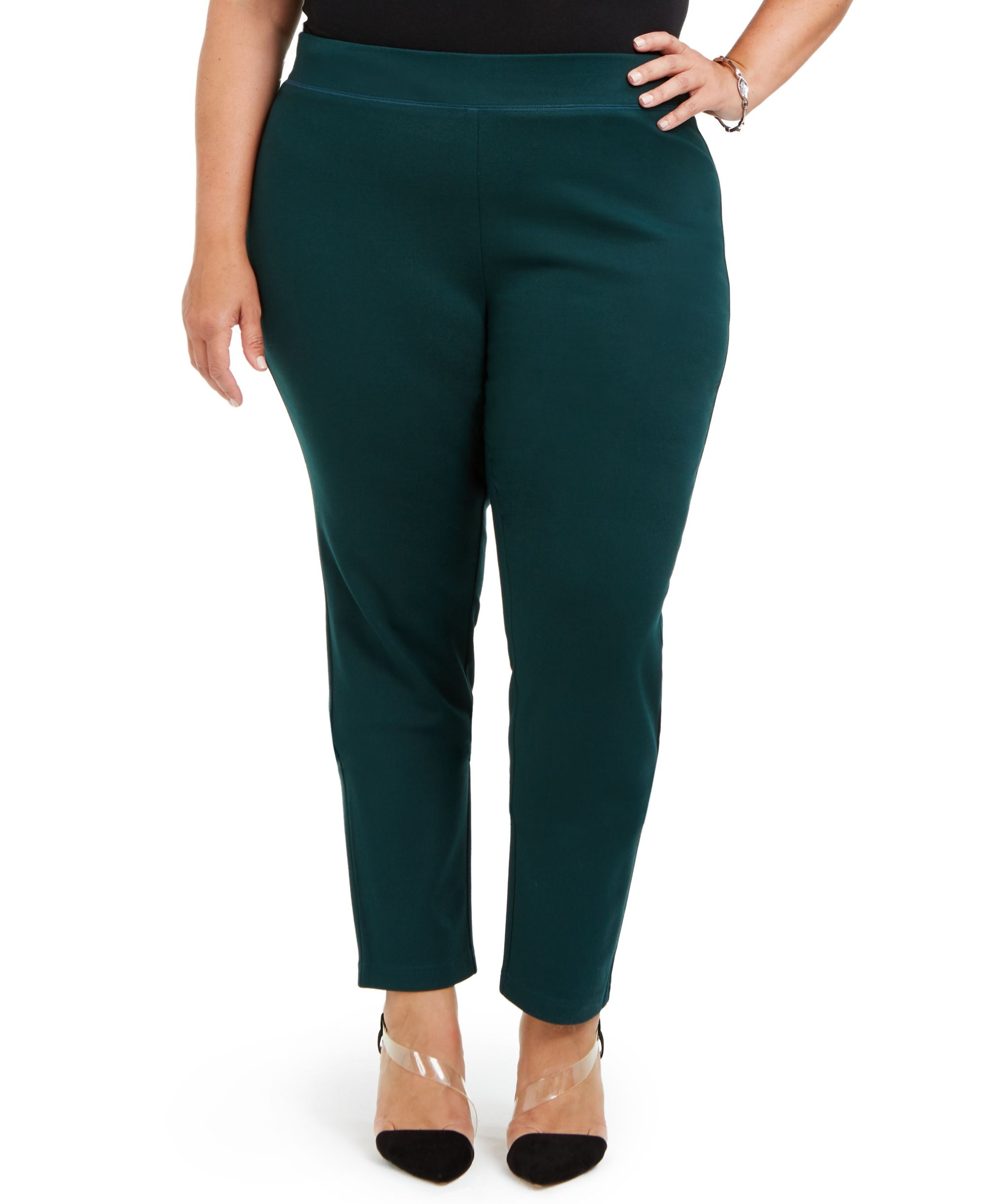 Plus Size Skinny Pull-On Ponte Pants