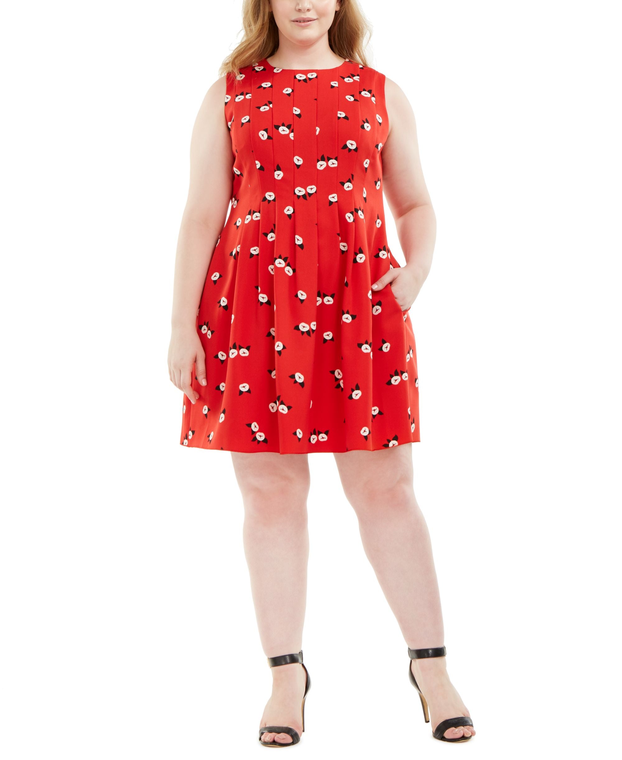 Anne Klein Plus Size Chatterly Rose Printed Fit Flare Dress