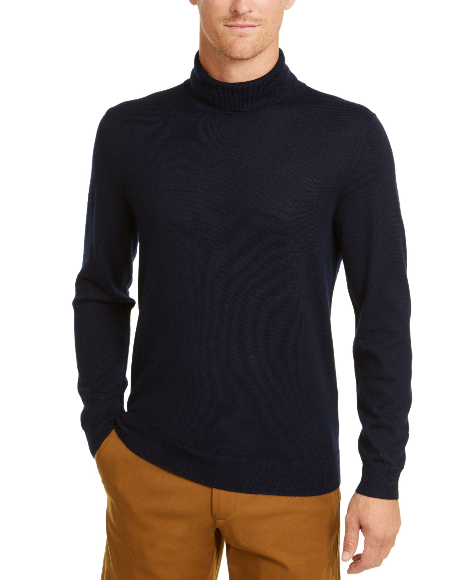 Men's Merino Wool Blend Turtleneck Sweater